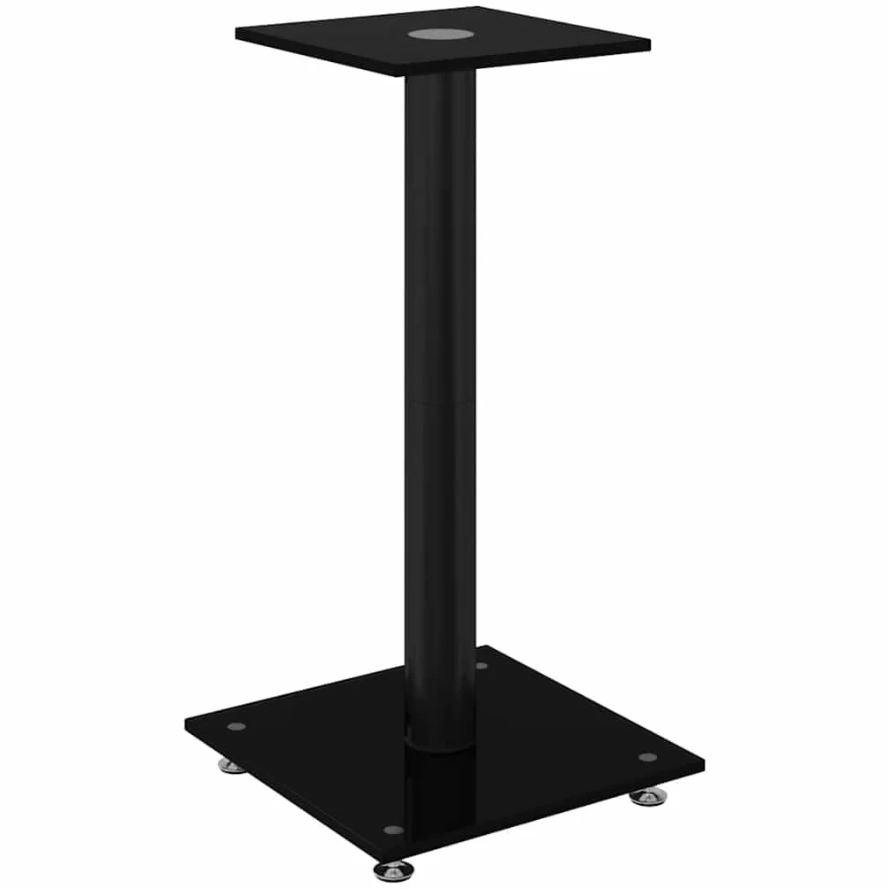 Stojak na głośniki, 2 sztuki, z hartowanego szkła z aluminiową kolumną, wysokość 55 cm, antypoślizgowy, zarządzanie kablami, obciążenie do 25 kg, idealny do kina domowego, studia, salonu
