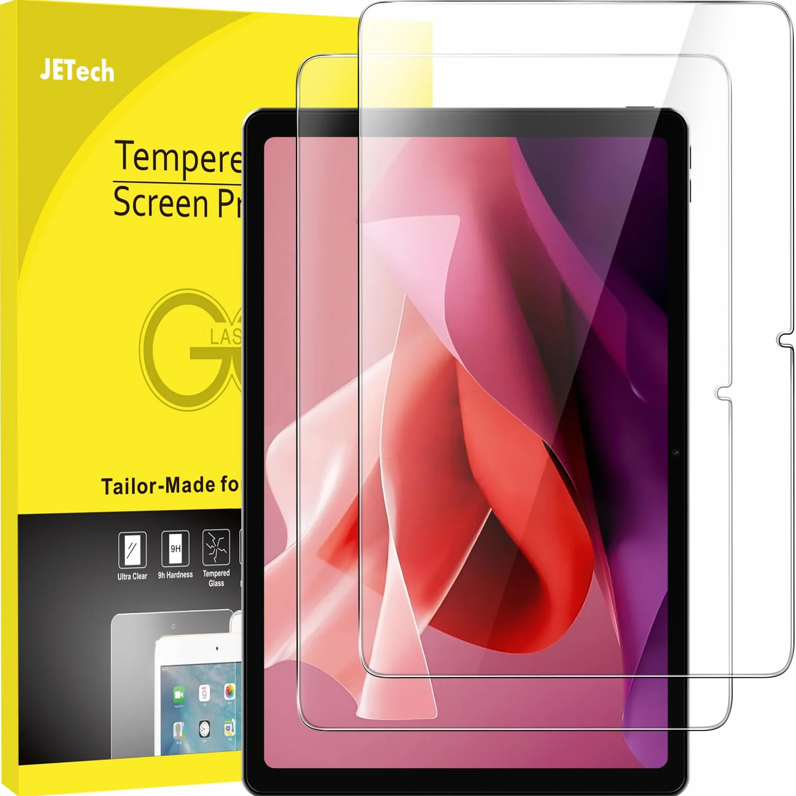 JETech Ochraniacz Ekranu dla Lenovo Idea Tab Pro/Yoga Tab Plus 2025 / Tab P12 2023 (12,7 Cala), Film Szkło Hartowane 9H, HD Przejaśniać, 2 Sztuki