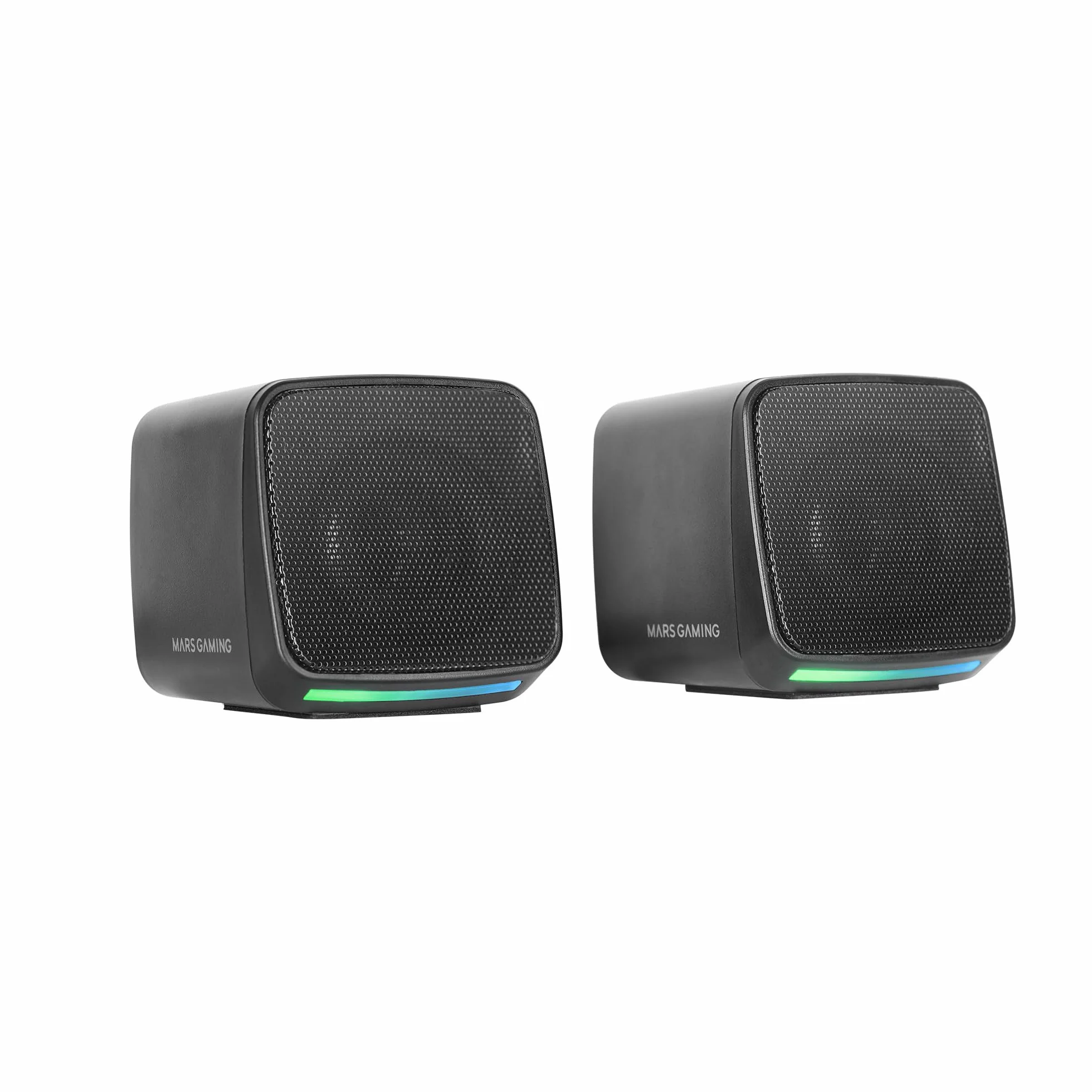 Mars Gaming MS-PRO, Kompaktowe Głośniki 10W, Dynamiczne Podświetlenie RGB Flow, Głośnik PC z Kontrolerem Głośności i Jack 3.5mm, Głośniki Gamingowe Kompatybilne z PC/Mac/Smartphone/Tablet, Czarny