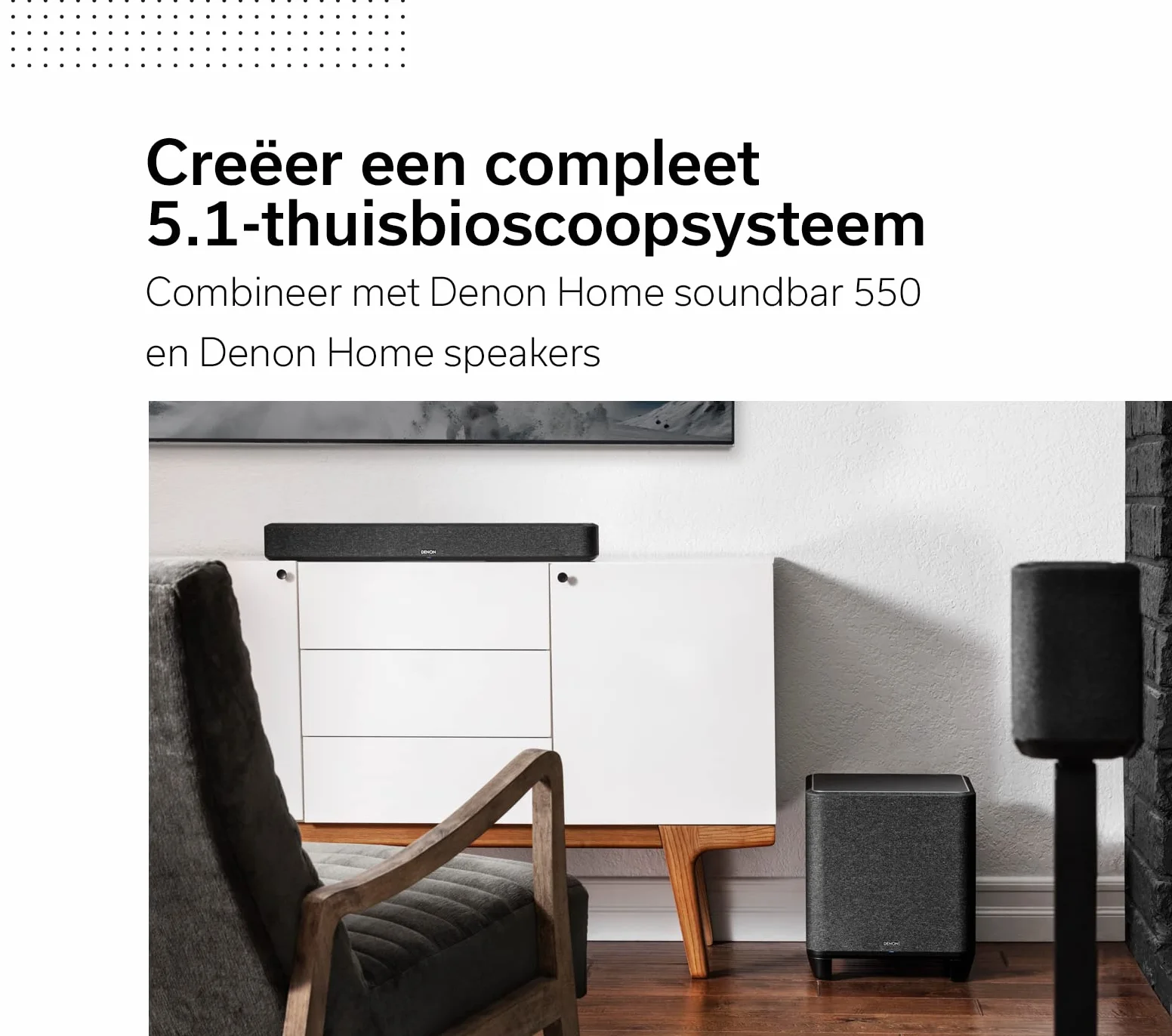 Denon Home DENONHOMESUBBKE2 Subwoofer, Czarny, 8"