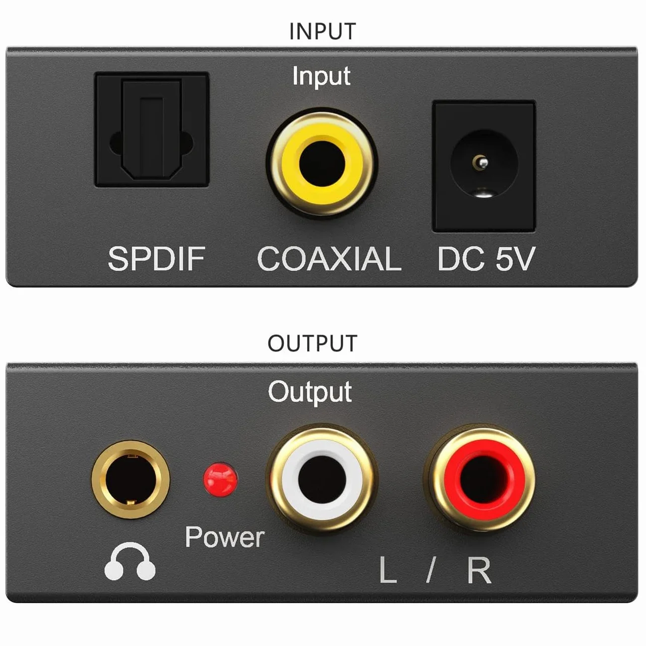 DAC Audio Konwerter SPDIF Toslink na RCA 192 kHz Analogowy Cyfrowy