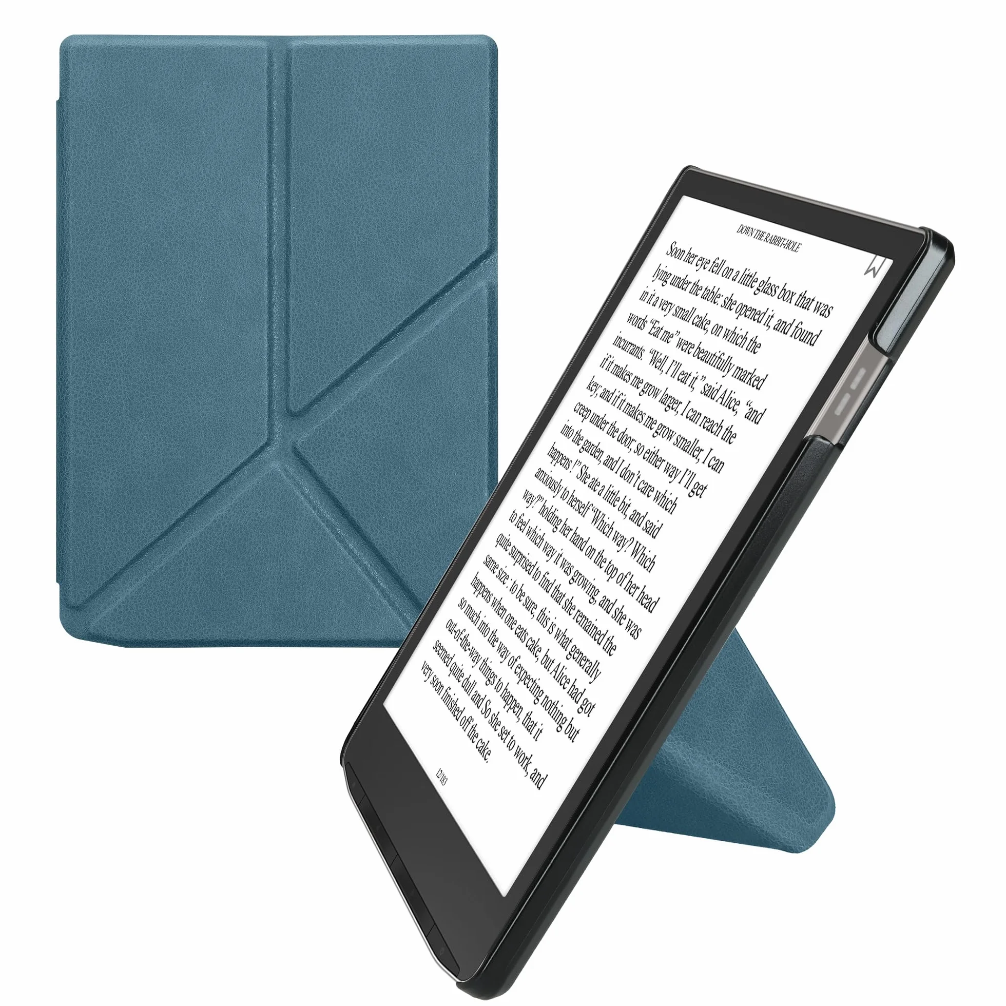 kwmobile Etui Kompatybilne z Pocketbook InkPad 4 / Color 3 / Color 2 / Vivlio InkPad 4 / InkPad Color 3 Etui - Magnetyczne Etui z Klapką na Tablet eReader Skóra syntetyczna - Petrol