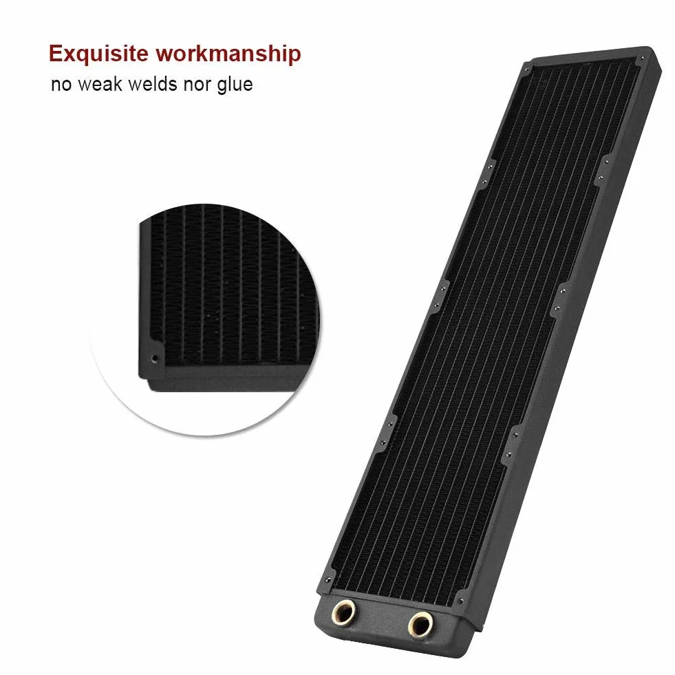 Miedziany grzejnik 480 mm, gwint G1/4, miedziany, chłodzenie wodą, chłodzenie wodą, wymiennik ciepła do PC, chłodzenie wodą (480 mm)
