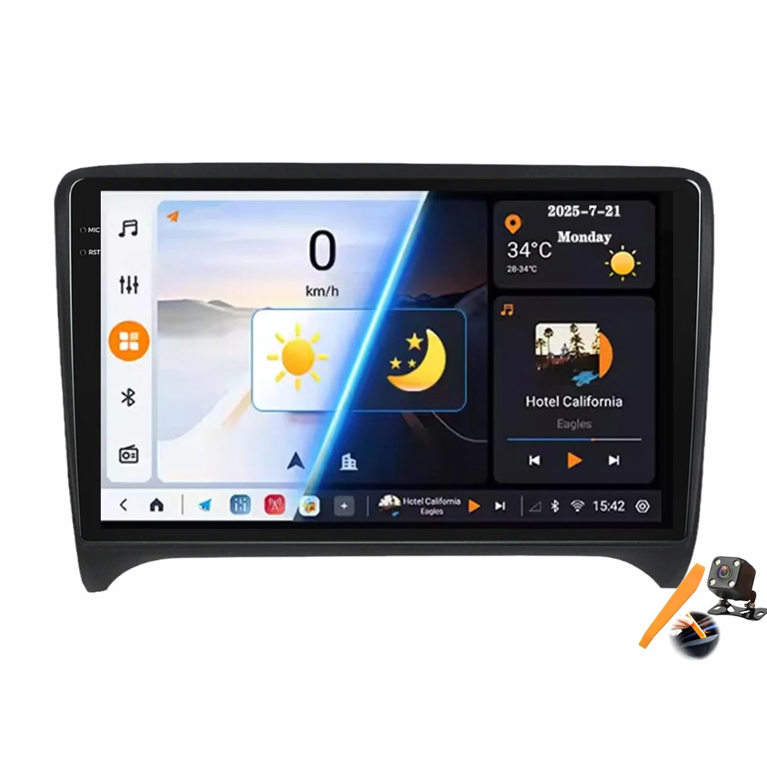 M6 pro2, Android 15.0 Stereo zamiennik dla Audi TT 2008-2014 Radio samochodowe GPS Nawigacja 9-calowy przenośny odtwarzacz multimedialny DVD Odbiornik FM BT z Android Auto CarPlay