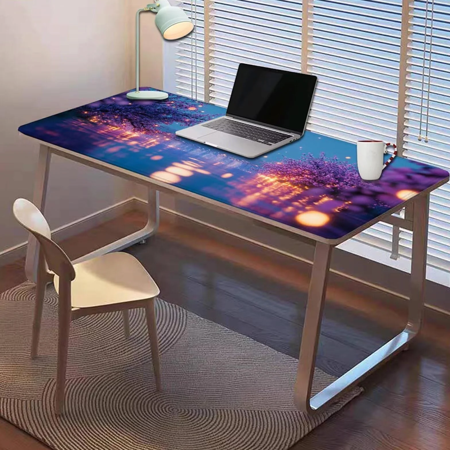 Gamingowa podkładka pod mysz 1200 x 600 x 3 mm, XXL, wodoszczelna, odporna na ścieranie, z przyszytymi krawędziami, niebieska, podkładka na biurko, poprawia prędkość i precyzję, do komputera, biura