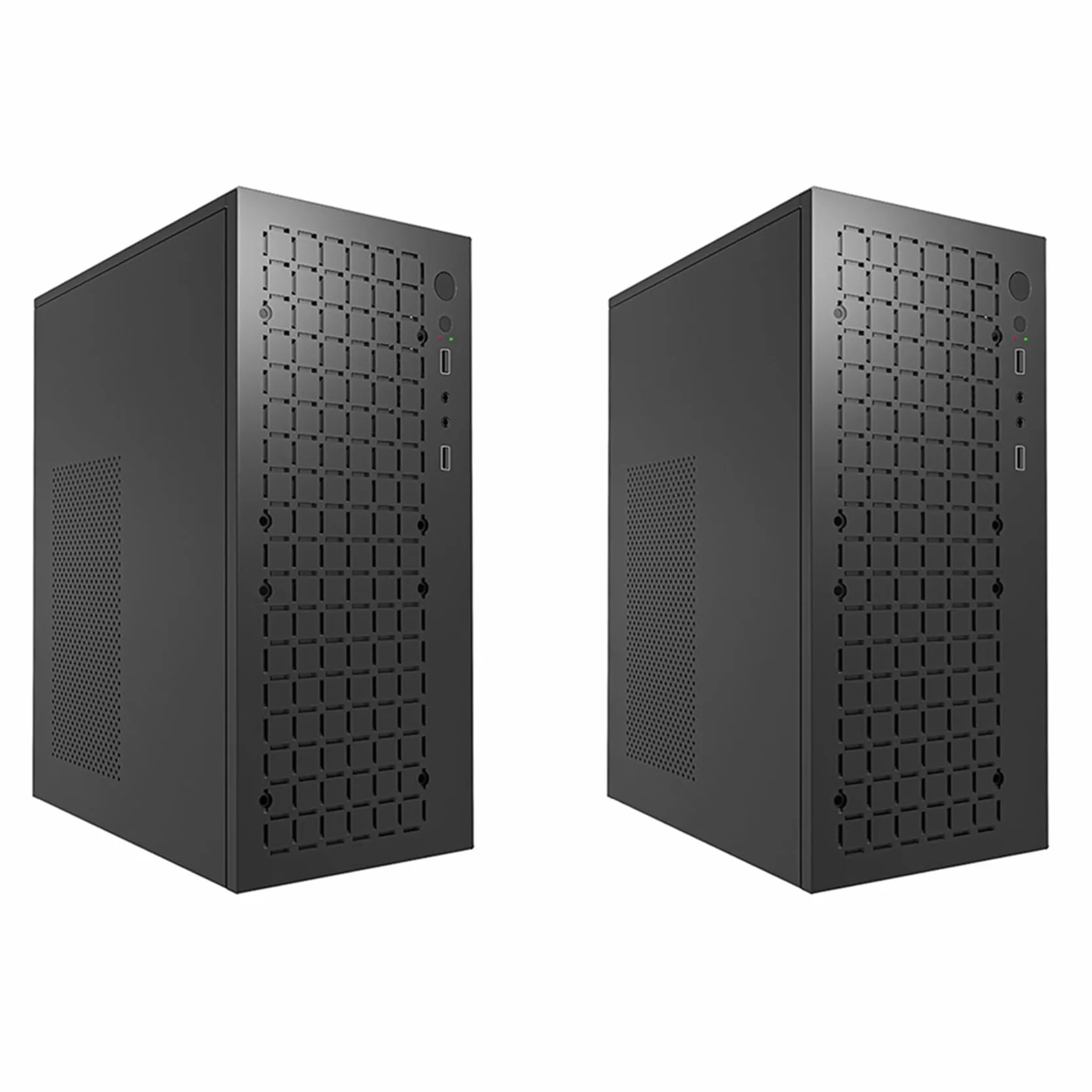2X Obudowa Komputera MINI M-ATX/ITX Komputer PC Obudowa USB2.0 Obsługa Dysku SSD 3,5-Calowy Dysk Twardy Mini Obudowa Zasilacza