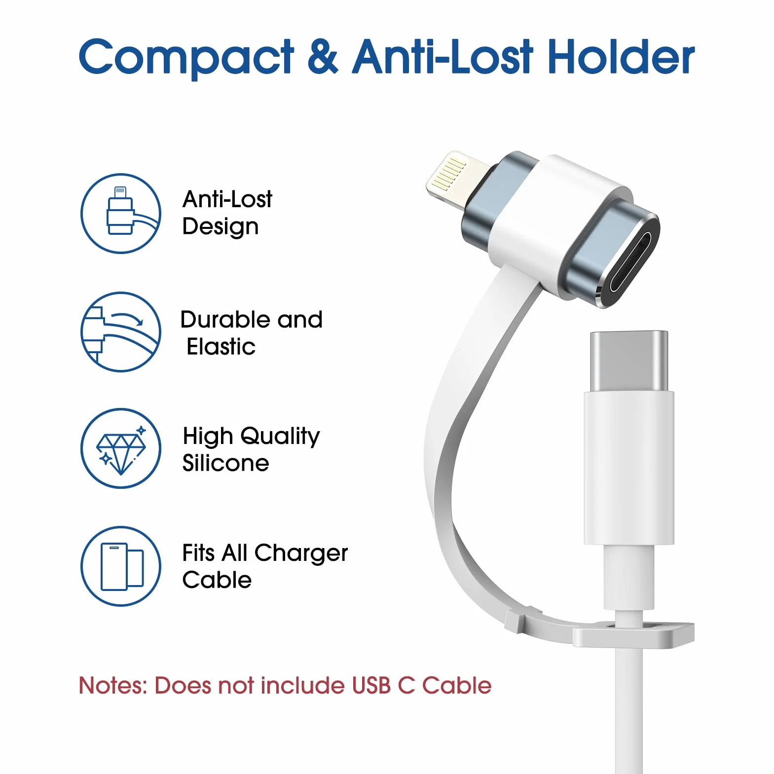 TechMatte Adapter USB C do Lightning, szybkie ładowanie 27 W, kompatybilny z iPhone 14/13/12/11 Pro Max Mini/X/XR/XS/SE/8/7/6/iPad/iPod/AirPods, obsługuje transmisję danych, z linką zapobiegającą