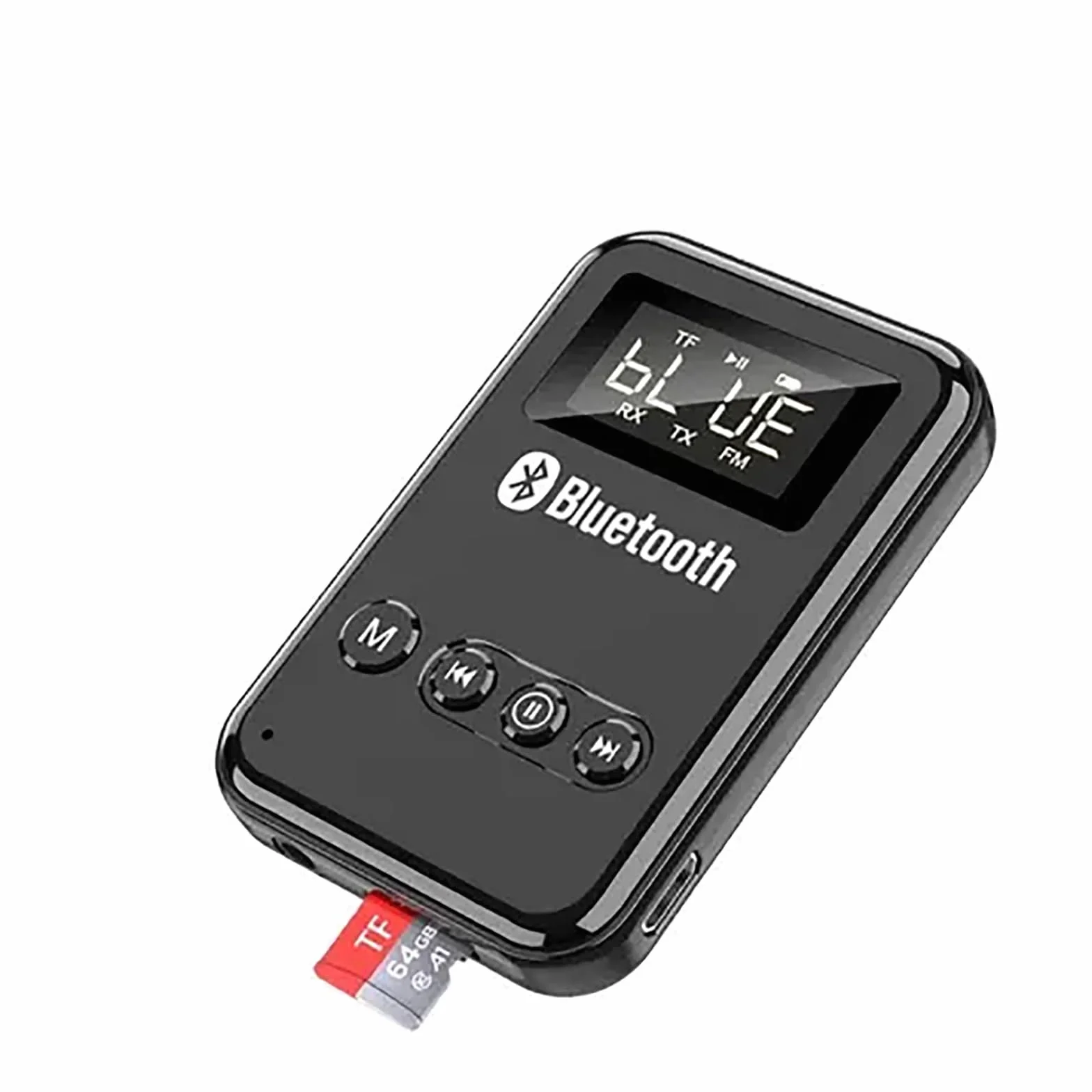 Nadajnik-odbiornik Bluetooth 5.0, Przenośny Bezprzewodowy Adapter Nadawczo-odbiorczy, Obsługa Odtwarzania Kart TF/transmisja FM (87,5~108 HMZ FM), Do Głośników Słuchawki Samochodowe