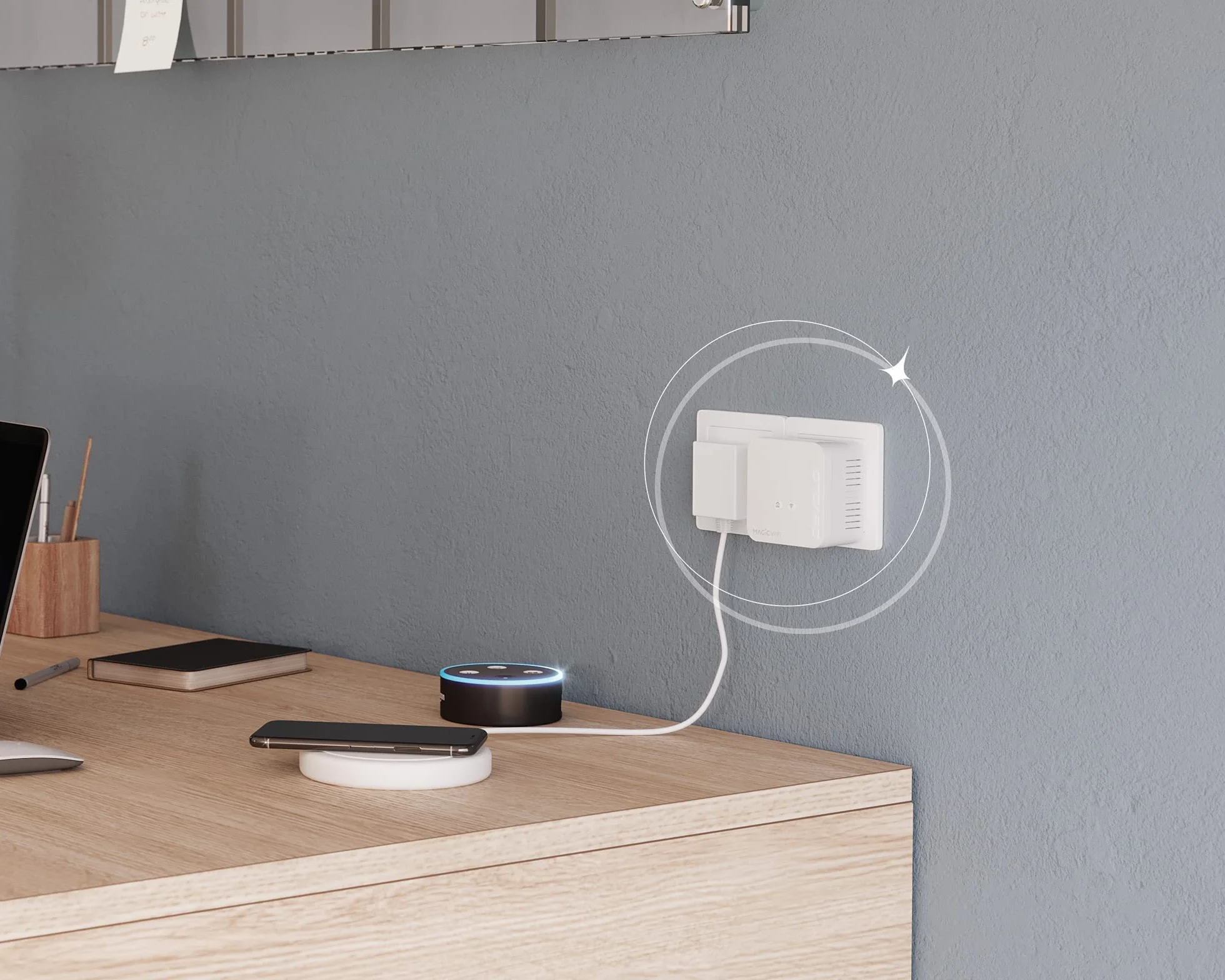 devolo Magic 1 – pojedynczy adapter 1200 WiFi mini: najmniejszy adapter Powerline z Wi-Fi na świecie, do bezpiecznej rozbudowy domowej sieci