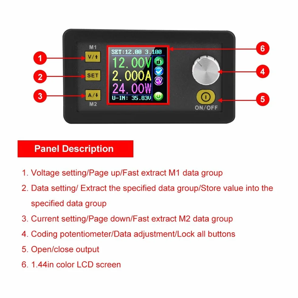 Zasilacz w dół, DPS3005 / DPS5005 regulator napięcia, moduł obniżający napięcie (DPS3005-USB-BT)