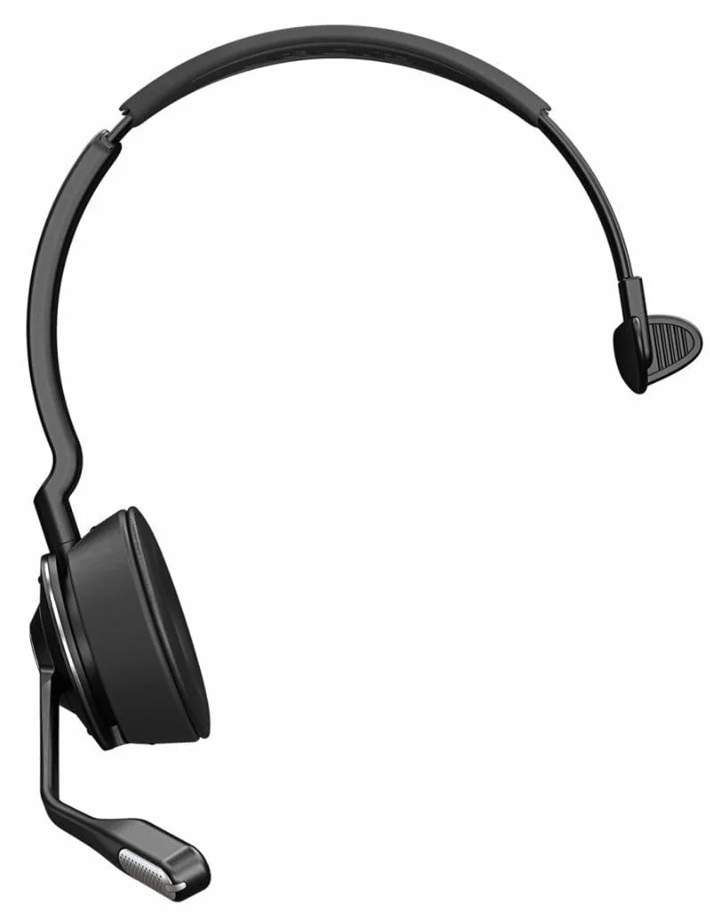 Engage 75 SE zestaw słuchawkowy mono z padem, podstawą, zasilaczem, kablem USB-C na USB-A, kablem biurkowym, przewodnikiem szybkiego uruchomienia, i ostrzeżeniem (liśćmi bezpieczeństwa)