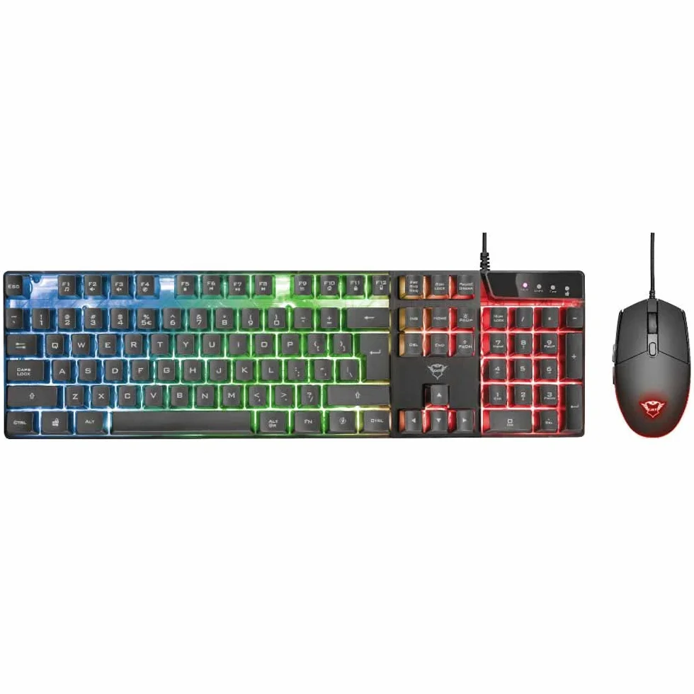 Trust Gaming GXT 838 Azor klawiatura i mysz, hiszpański układ QWERTY