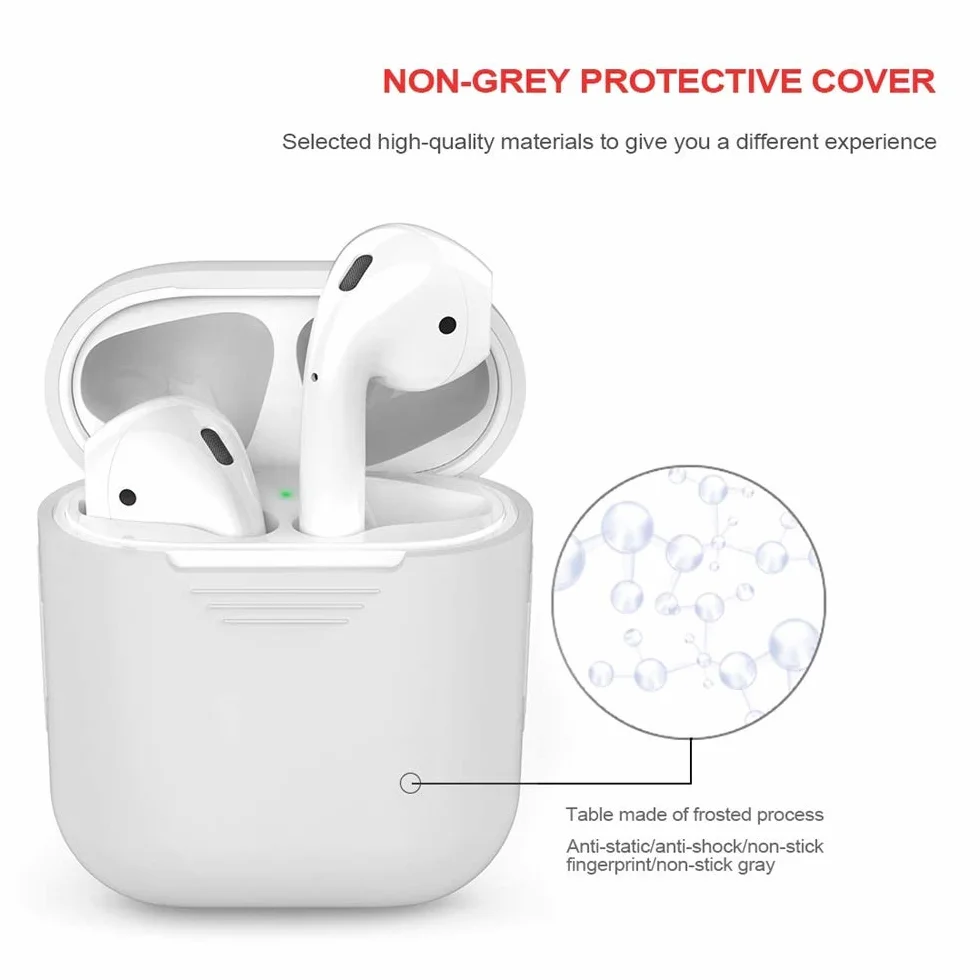 1 x silikonowe etui na bezprzewodowe słuchawki Bluetooth z TPU do AirPods, pokrowiec ochronny, akcesoria do Apple Airpods (zielone)