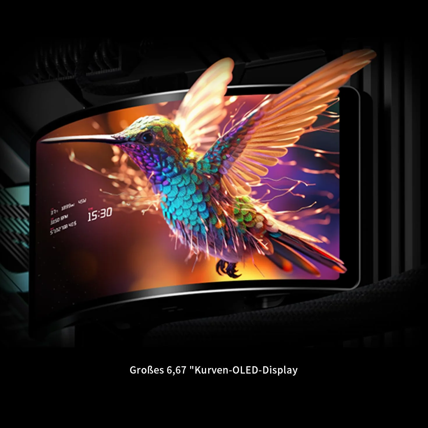 Thermalright Rainbow Vision 360 TURBO ARGB Black chłodnica cieczy CPU, do AM5 / Intel LGA1851 / 1700, 6,67-calowy zakrzywiony ekran magnetyczny przyssawka o rozdzielczości 2400 x 1080