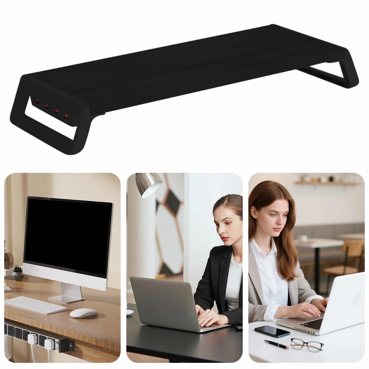 Podstawka Pod Monitor Na Biurko Organizer Na Biurko Akcesoria Biurowe | Drewniany pod monitor komputerowy Do Biura, Szkoły, Mieszkania, Akademika, Nauki, Dormitorium, Kawiarni Internetowej