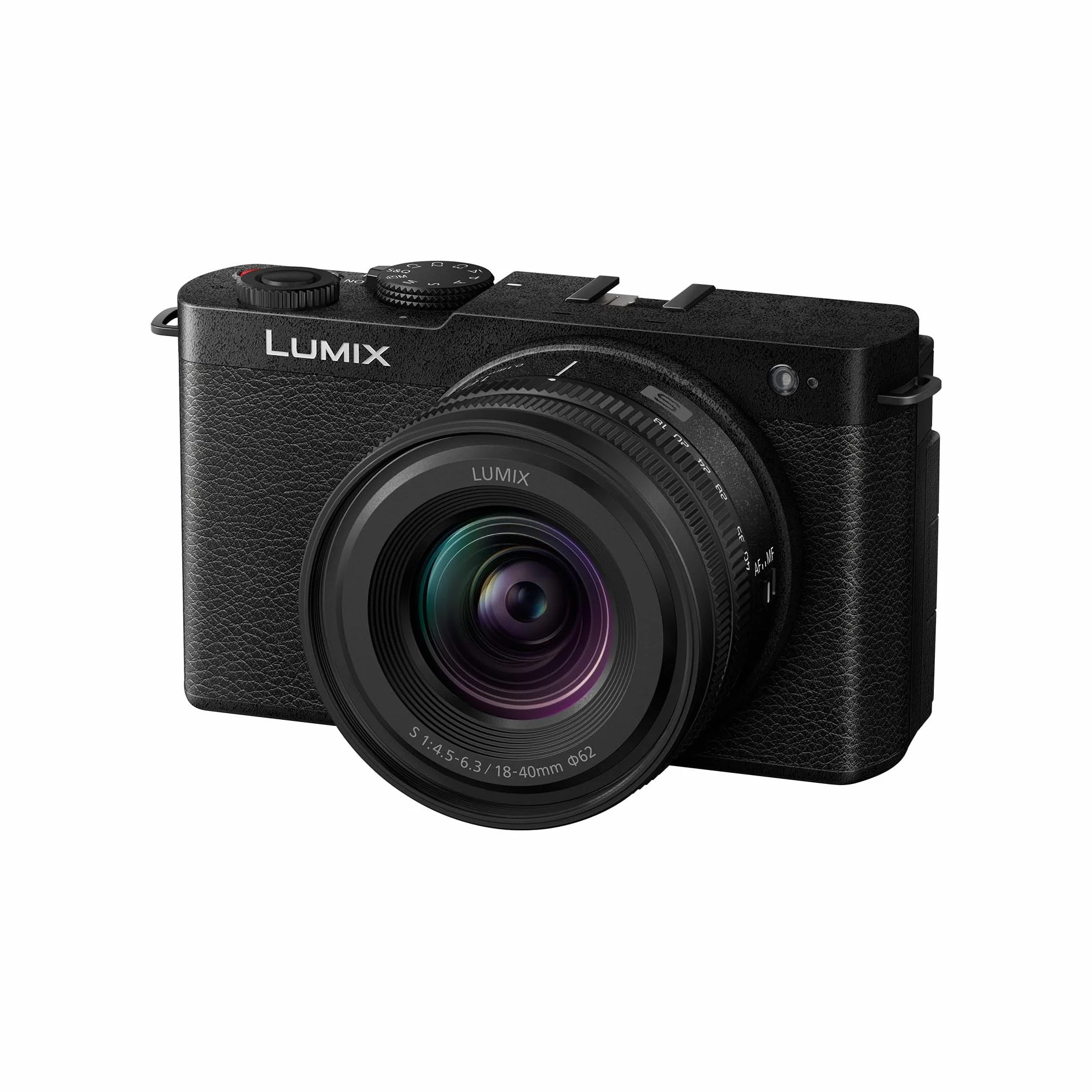 Panasonic Lumix DC-S9NE-K Pełnoklatkowy Bezlusterkowy Aparat do Vlogowania, 24.2MP, 6K /4K Video, 779 Punktów Detekcji Fazy, Stabilizacja Obrazu, 5Ghz WiFi, z Obiektywem S-R1840E 18-40mm S, Czarny