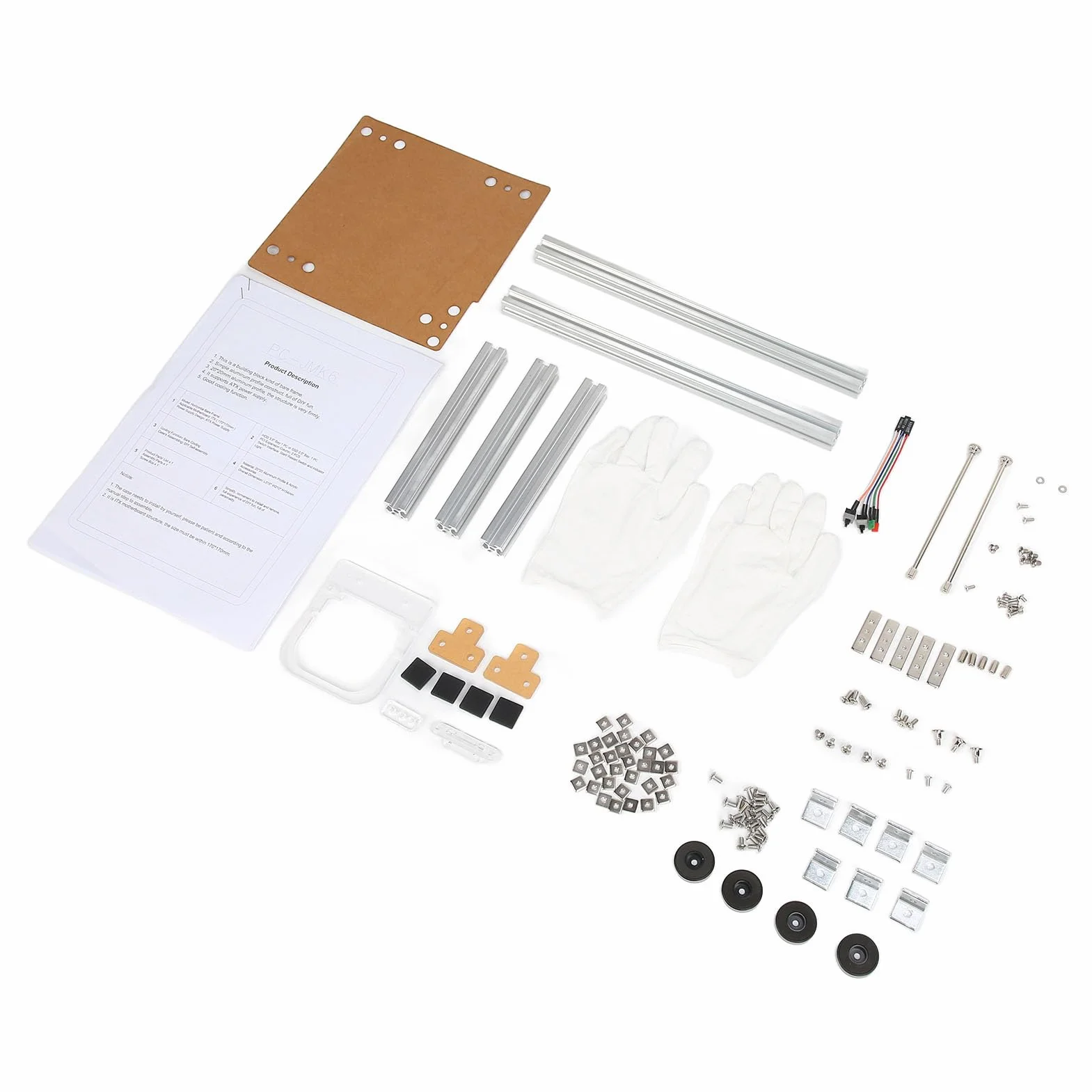 KIMISS Otwarty Wspornik Komputera ITX, Aluminiowe Konstrukcje Ramowe, Płyty Główne ATX/ITX, Doskonała Konstrukcja Rozpraszania Ciepła (SILVER)