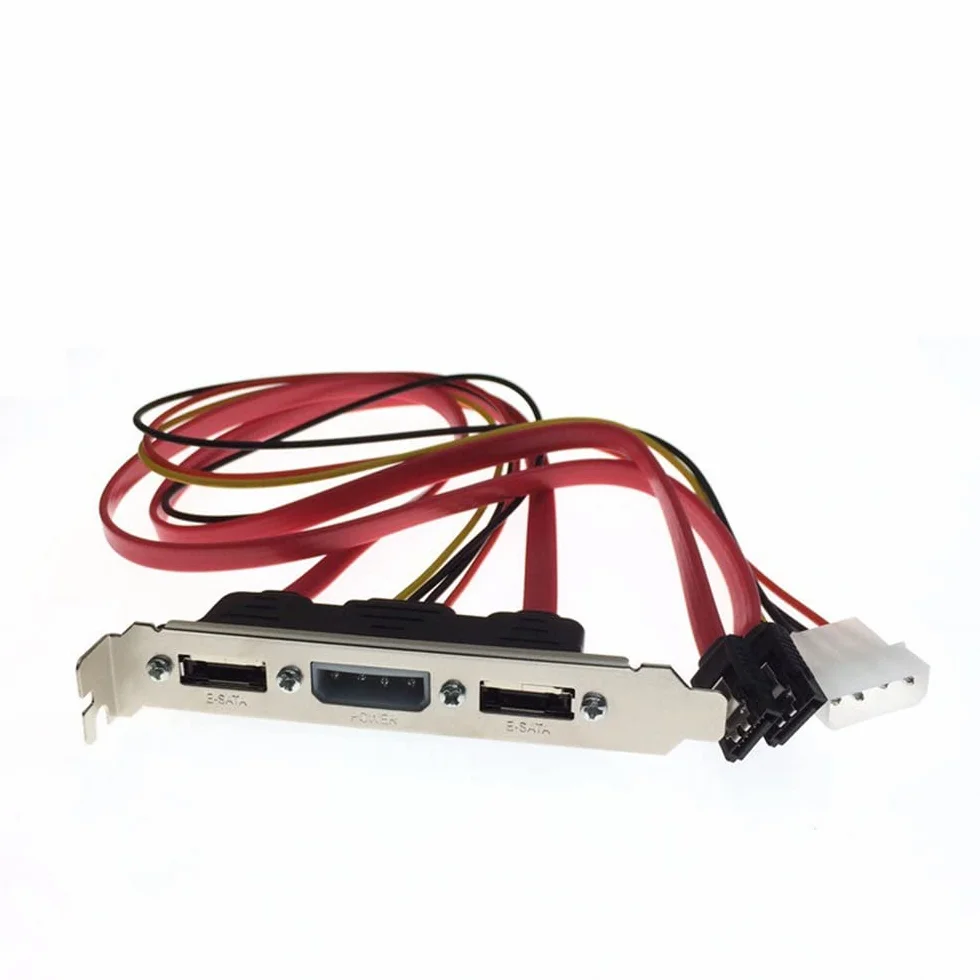 PC DIY SATA do ESATA i 4-pinowy IDE Molex PCI uchwyt gniazdo kabel o pełnej wysokości do zewnętrznego dysku twardego