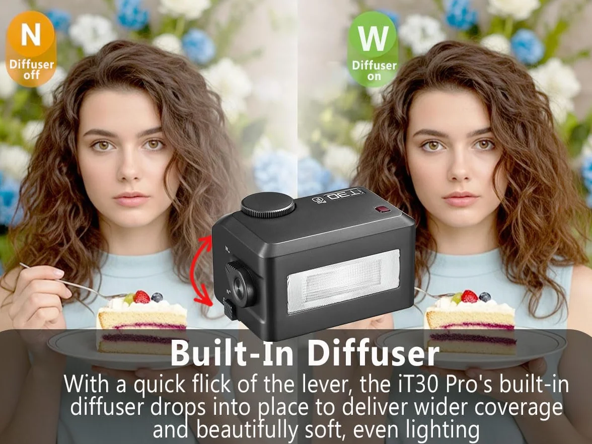 Godox iT30Pro N TTL Mini lampa błyskowa, iT30 Pro N bezprzewodowa lampa błyskowa 2.4G HSS 1/8000 s TTL, z ekranem dotykowym i USB-C, kompatybilna z Nikon ZF Z6, Z7II, Z6II, Z8, ZFC Z9, D4, D5 itp.