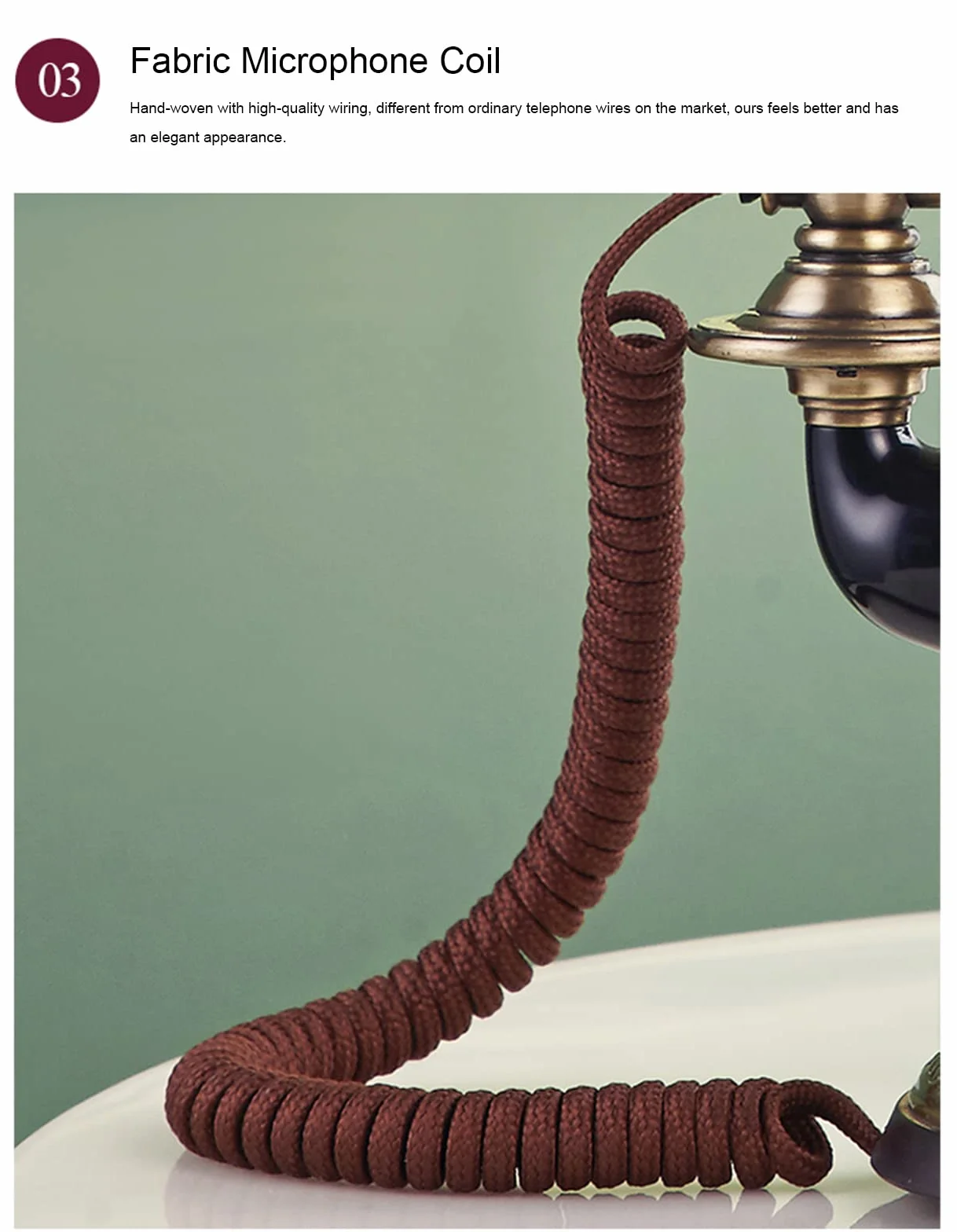 Przewodowy telefon stacjonarny w stylu retro, telefon stacjonarny z obrotową tarczą w starym stylu, przewodowy zabytkowy telefon domowy prezent dla seniorów