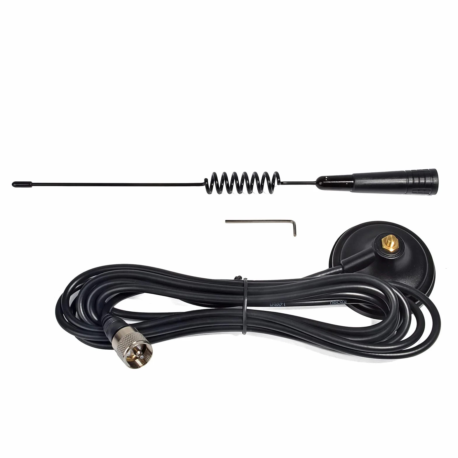 27Mhz Magnetic Antenna, CB Antenna with 2.7inches Magnet Mount Base, 4meters RG58 Cable for Cobra Uniden Midland President Randy Transceivers(UHF-Male Connector)