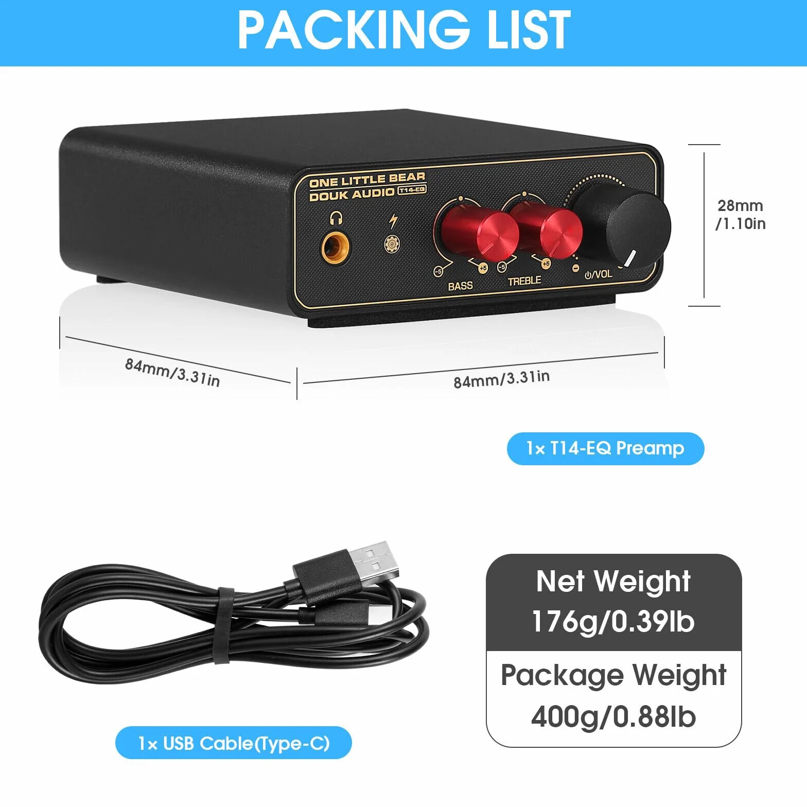 HiFi MM/MC RIAA gramofon przedwzmacniacz phono LP Vinyl płyta przenośna przedwzmacniacz słuchawkowy (T14-EQ)