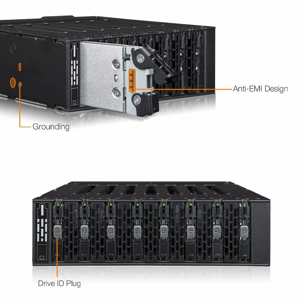 ICY DOCK 8X M.2 NVMe PCIe 4.0 SSD do 8 x SFF-8612 OCuLink (zgodnie z SFF-9402 Rev 1.1) ramka wymienna (kompatybilna z Tri-Mode) - ToughArmor MB873MP-B V2