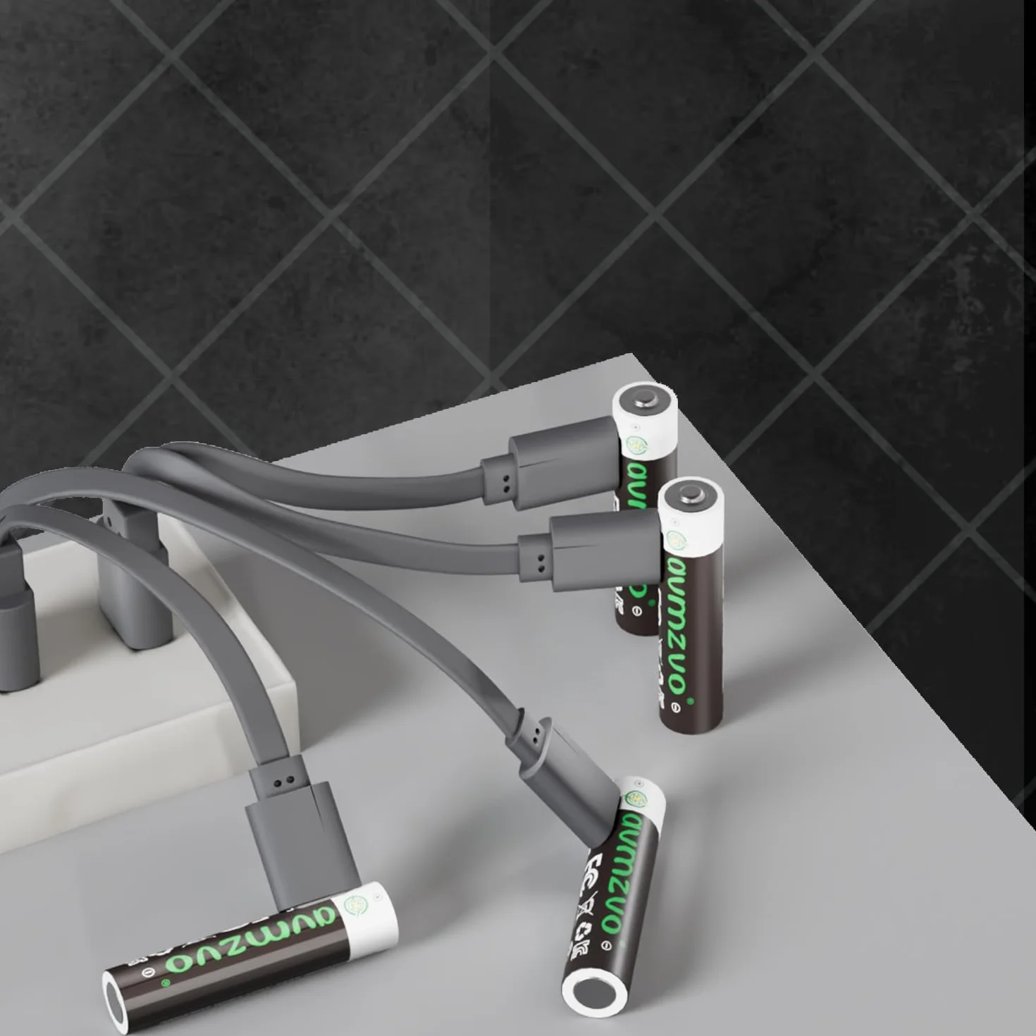 Akumulator AAA, 1,5 V, 1100 mWh, Akumulator litowy USB-C do ładowania z kablem ładującym USB-C 2-w-1, szybkie ładowanie 2-3 godziny, 8 sztuk