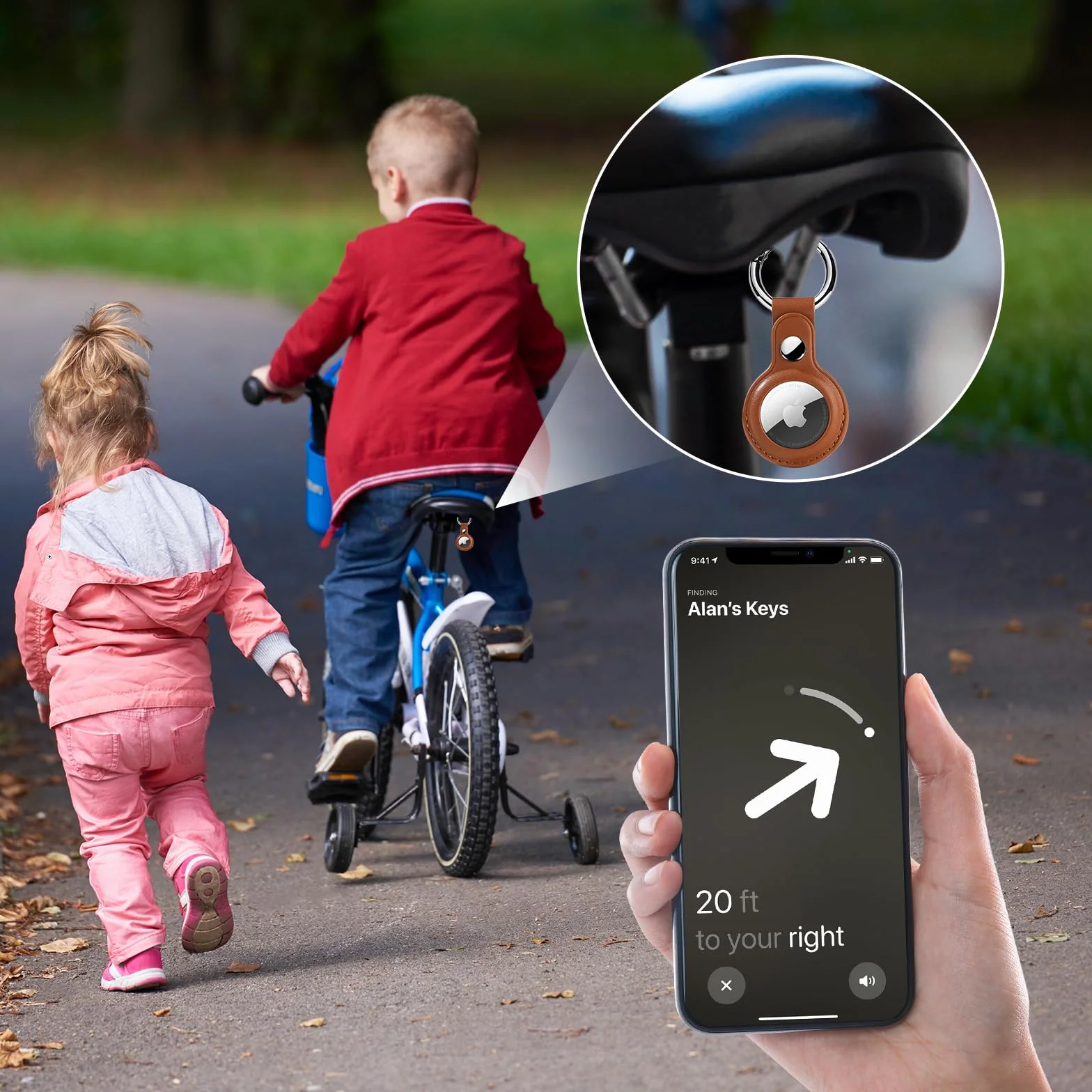 Skórzane etui Apple AirTag 4 sztuki z brelokiem do kluczy odporne na zgubienie