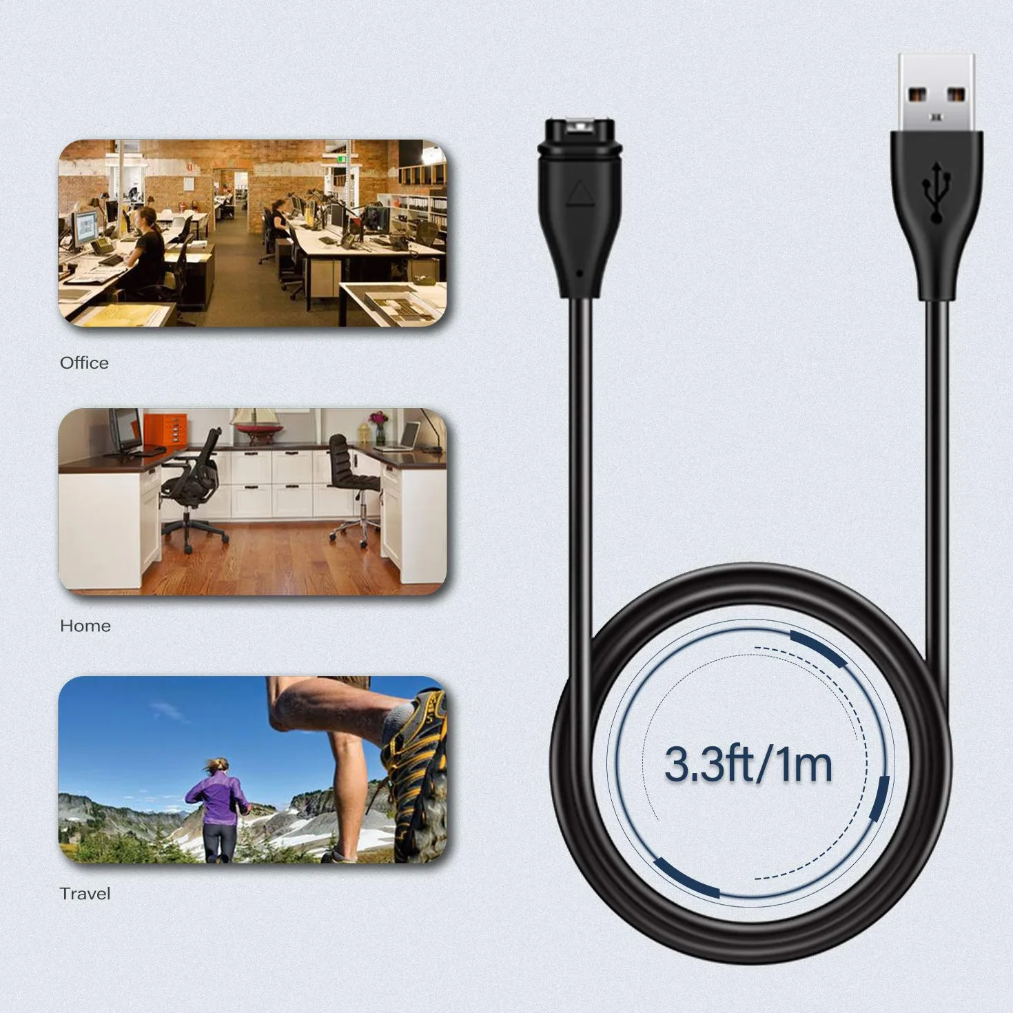 Mellbree Kabel do ładowania kompatybilny z zegarkiem Garmin – kompatybilny z Garmin Vivoactive 5 4 4S 3, Fenix 7 7S 7X 6 6S 6X Pro 5 5S 5X Plus, Forerunner 745 935 945 45 45S 245, Instinct, Venu 2