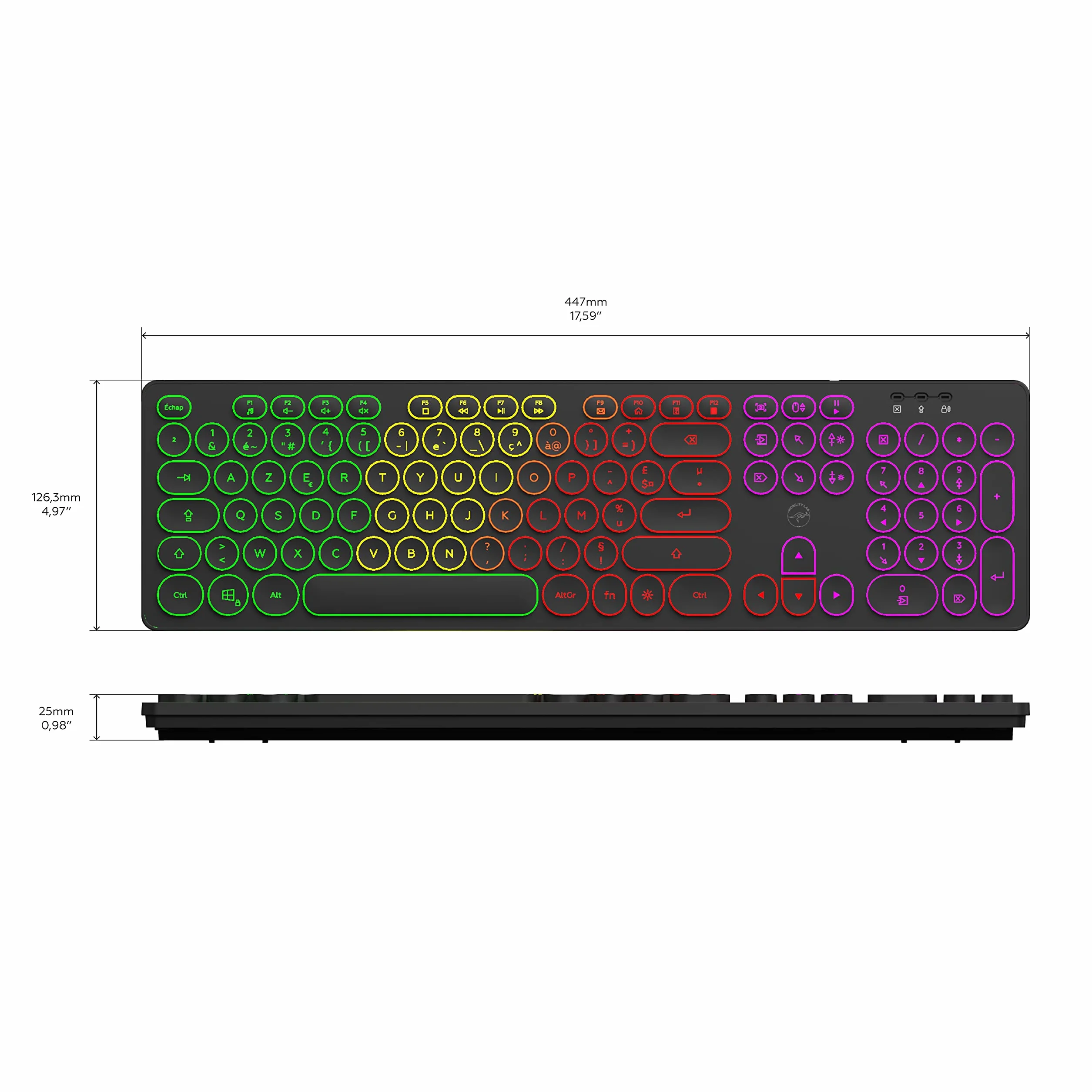 MOBILITY LAB ML306858 - Podświetlana klawiatura przewodowa - kompatybilna z komputerami PC i laptopami, czarna
