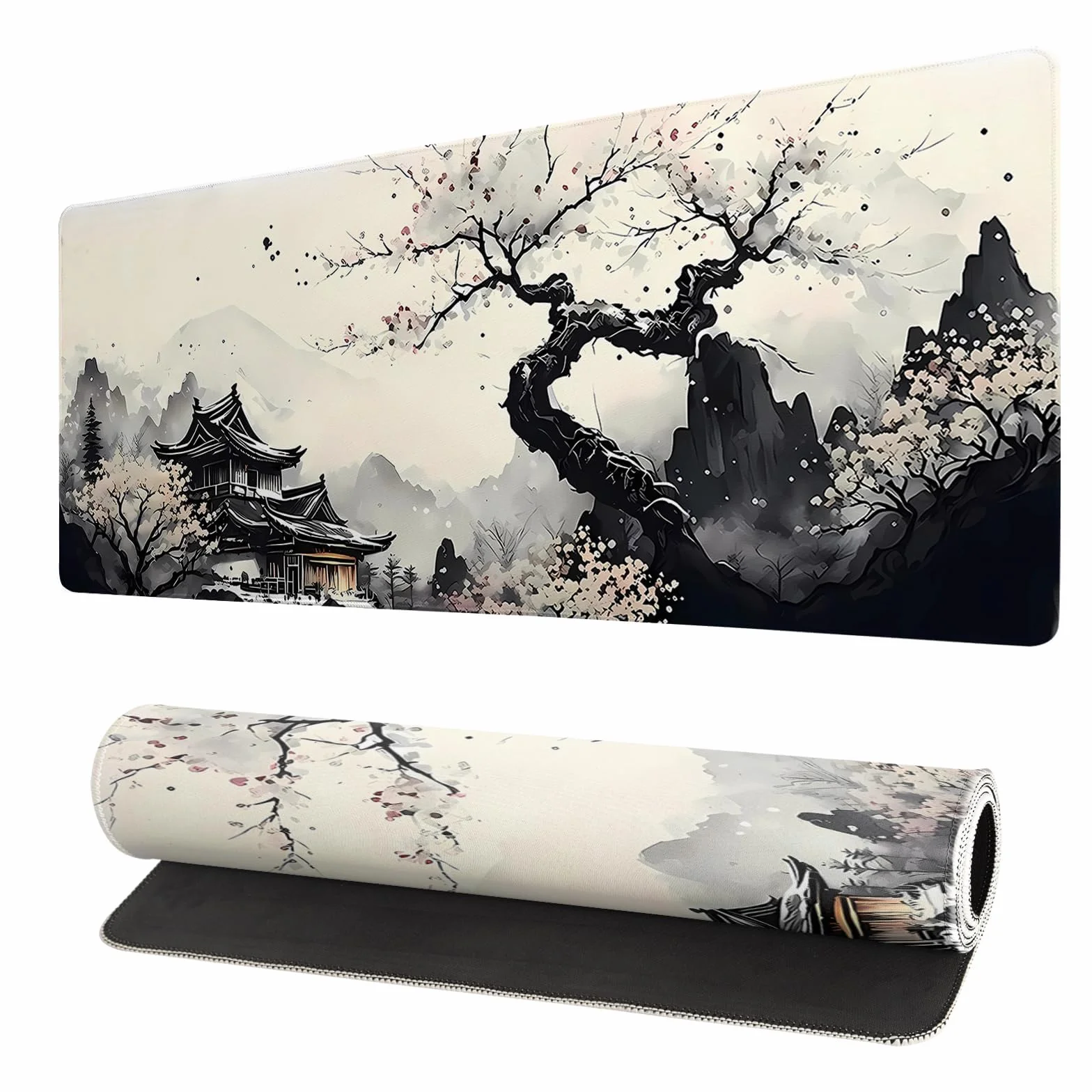 Podkładka pod mysz do gier 900 x 400 mm XXL, zmywalna, antypoślizgowa, szara wiśnia
