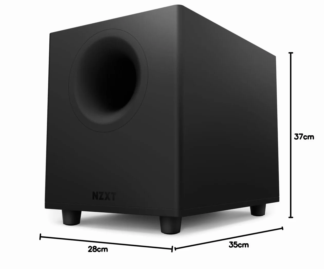 NZXT Relay Subwoofer PC - AP-SUB80-EU - Czarny - 140 W - Głębokie basy - 6,5-calowy głośnik Down-Firing