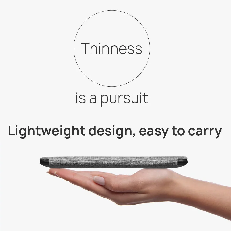 Etui na Kindle Paperwhite 6,8" (11. generacja w 2021 r.), etui z TPU z fakturą tkaniny i paskiem na plecach, etui magnetyczne z funkcją inteligentnego budzenia/uśpienia(Gold Bookshelf)