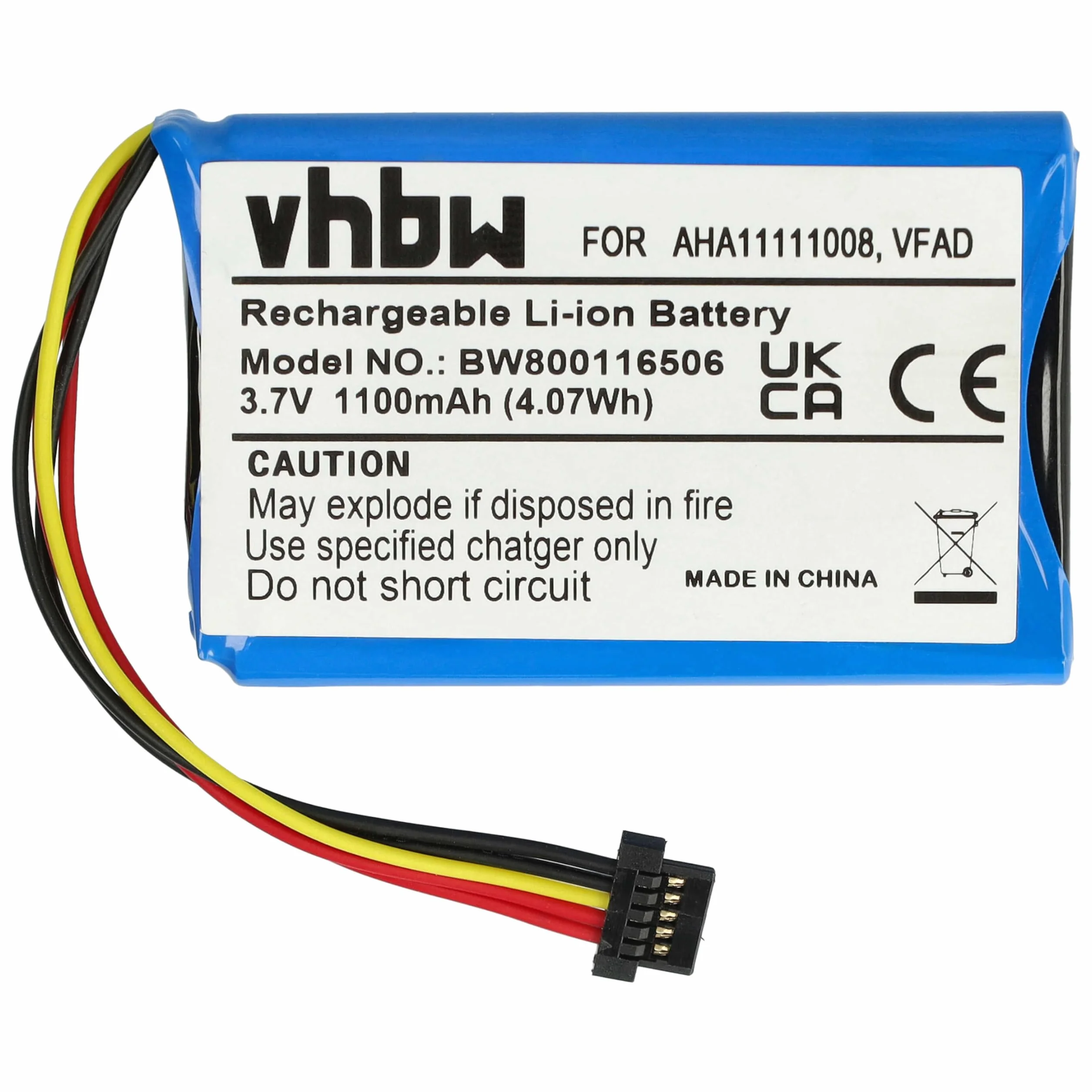 vhbw Bateria kompatybilna z nawigacją GPS Tomtom One XL 340 (1100 mAh, 3,7 V, litowo-jonowa)