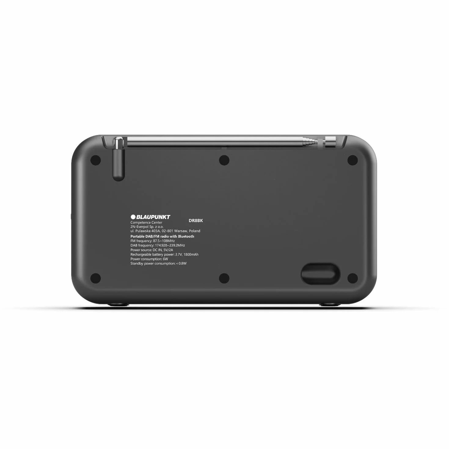 Blaupunkt DR8BK Radio przenośne, Dab+ FM, Bluetooth 5.3, kolorowy wyświetlacz 2,4 cala, bateria USB-C 1800 mAh, podwójny alarm, wyjście słuchawkowe: kompaktowe i lekkie