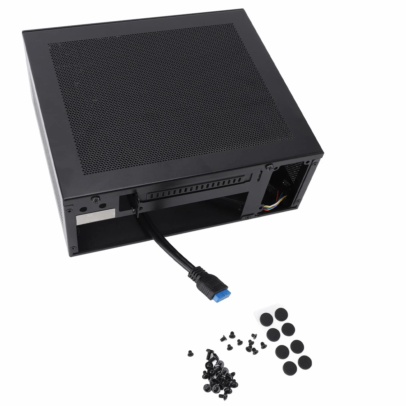 Alomejor Obudowa Komputera do Gier z płytą główną ITX, Obudowa Komputera USB 3.0 z Doskonałym Odprowadzaniem Ciepła w Obudowie Typu Tower, Stal Walcowana na Zimno, długość GPU 180 Mm, Obsługa