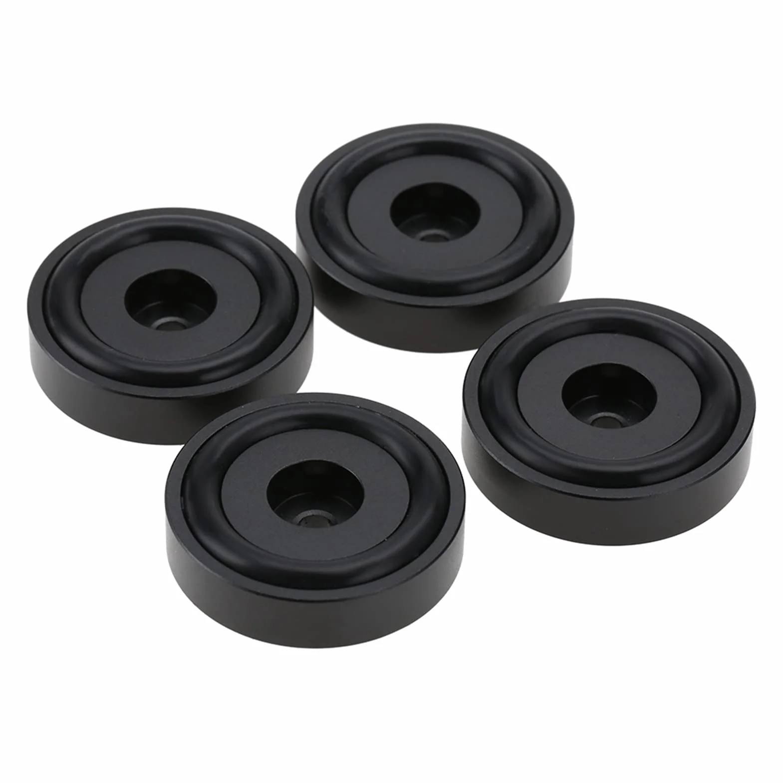 Wzmacniacz Nóżki Aluminiowe Wzmacniacz Pad Stop Aluminium 4 szt. 40 * 10 Mm Wzmacniacz ze Stopu Aluminium Pad Anodowanie Piaskowanie Wzmacniacz Klocki Stopy Srebrne (Czarny)