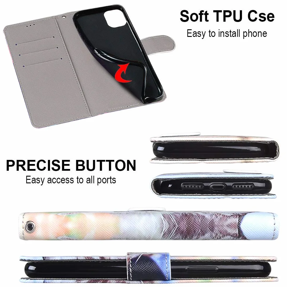 Etui do Google Pixel 7A, skórzane etui z klapką z wewnętrzną obudową TPU magnetyczny stojak z klapką kompatybilne z Google 7A - Kot 2