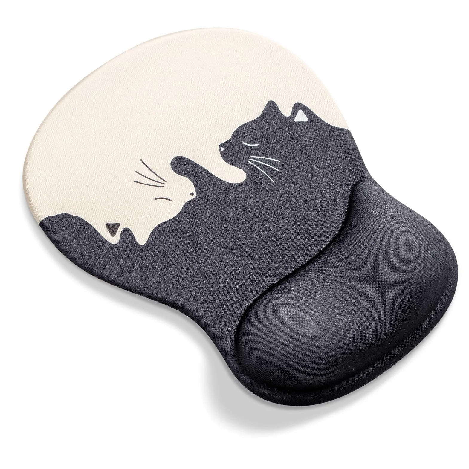 AOKSUNOVA Podkładka pod mysz z podkładką pod nadgarstek, podkładka pod mysz z motywem kota, podkładka pod mysz z poduszką żelową, ergonomiczna podkładka pod mysz z podkładką pod nadgarstek