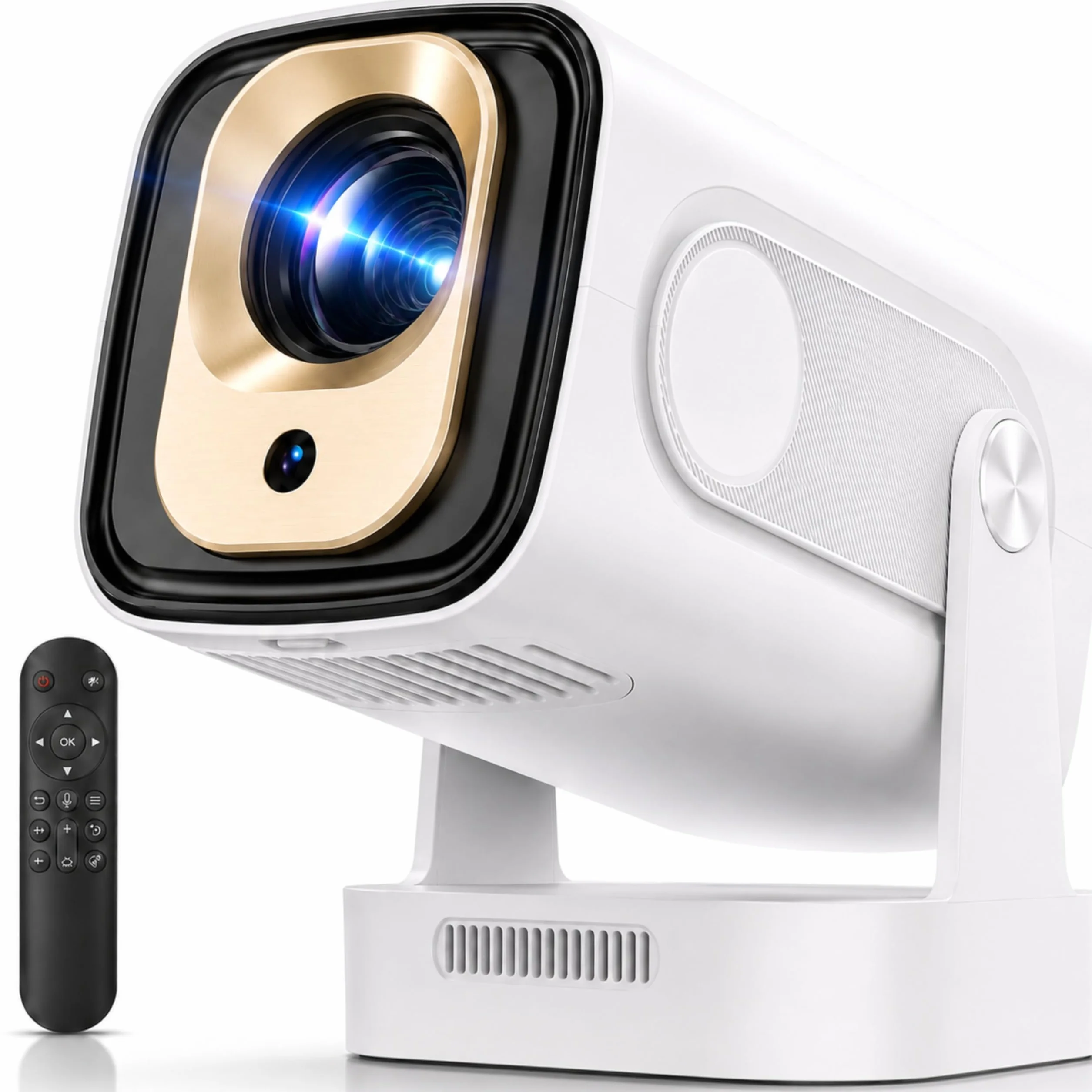 Przenośny mini projektor 1080p z obsługą 4K - Ulepszona wersja 2026 - Projektor telewizyjny - Projektor Portable - Android 11 Auto Focus - Projekcja do 130 cali - Obrót o 180° dla dachu