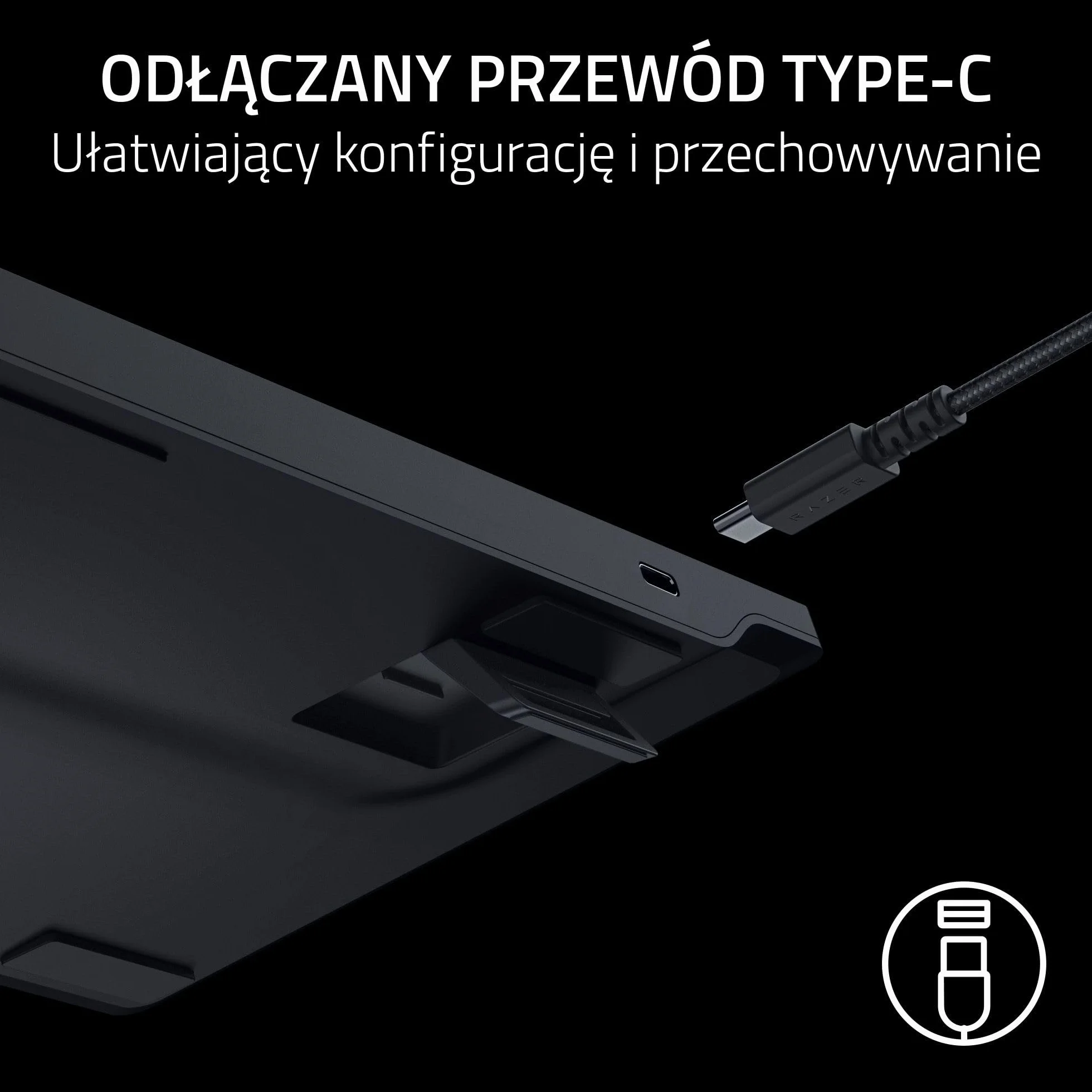 Razer DeathStalker V2 (Red Switch) – niskoprofilowa klawiatura optyczna do gier (liniowe przełączniki optyczne, HyperSpeed Wireless, USB-C, laserowo wycinane nasadki klawiszy), układ QWERTY US, czarna