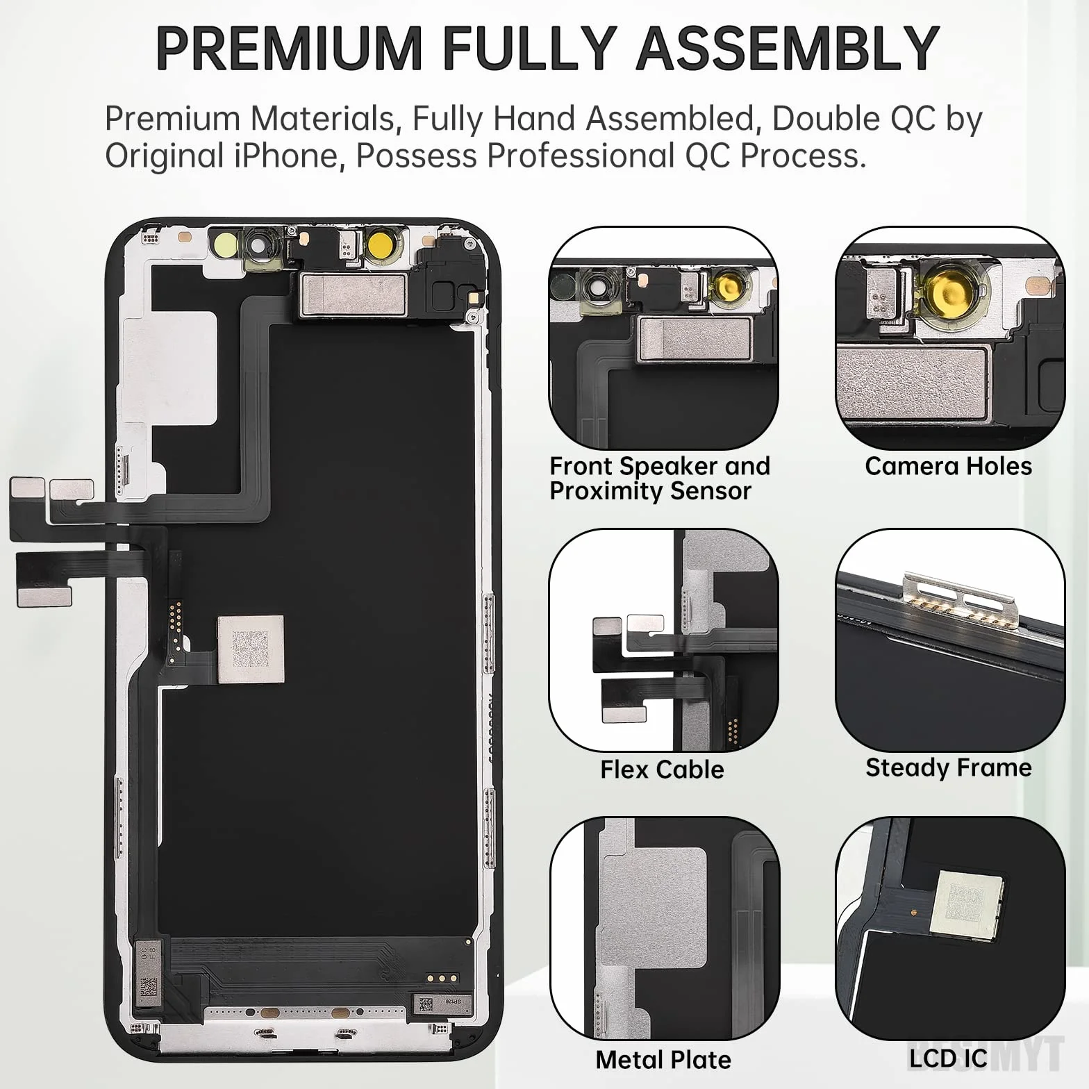do iPhone'a 11 Pro zamiennik ekranu 5,8 cala z czujnikiem zbliżeniowym głośnika usznego, 11pro 3D dotykowy wyświetlacz LCD pełny montaż Digitizer narzędzia do naprawy ze szklanymi przednimi słuchawkami, zestaw naprawczy A2160, A2217, A2215