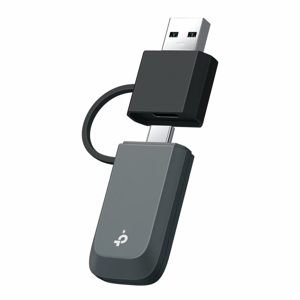 TP-Link Archer TBE400U Wi-Fi 7 pendrive do PC, USB-C/A WLAN adapter BE6500 Tri-Band, MU-MIMO, WPA3, USB 3.0, kompatybilny tylko z Windows 10/11