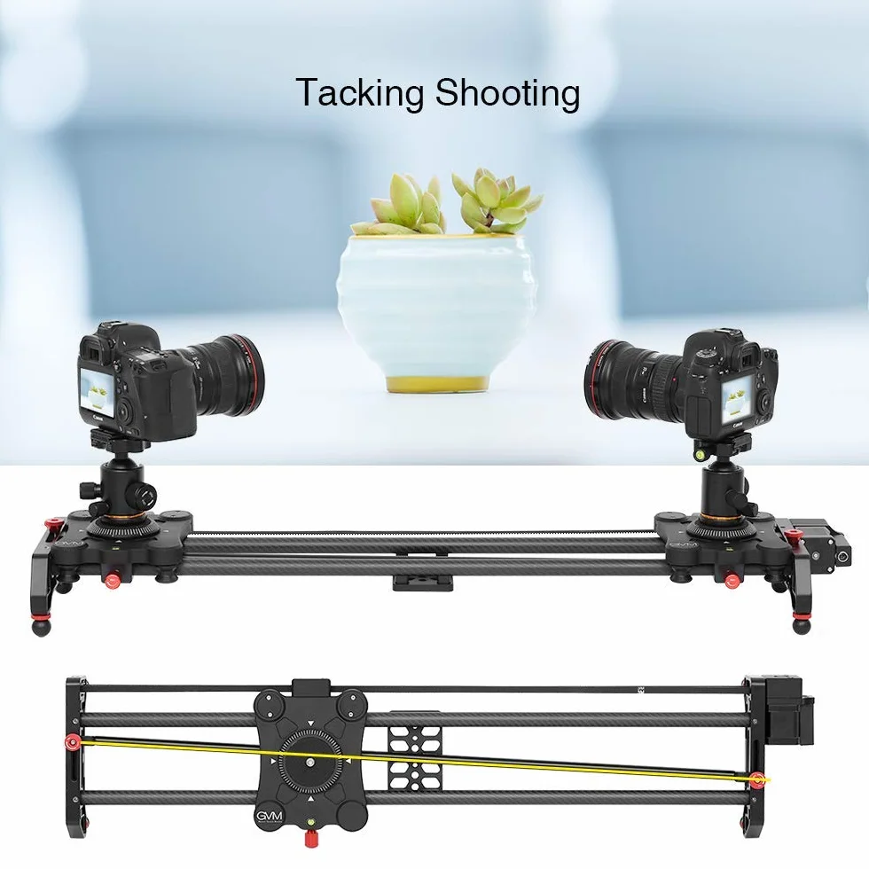 Slider kamera GVM "Track Dolly Slider", system szyn z napędem gazowym i gniazdami wideo Follow Focus Shot, panoramiczny 120°, 80 cm