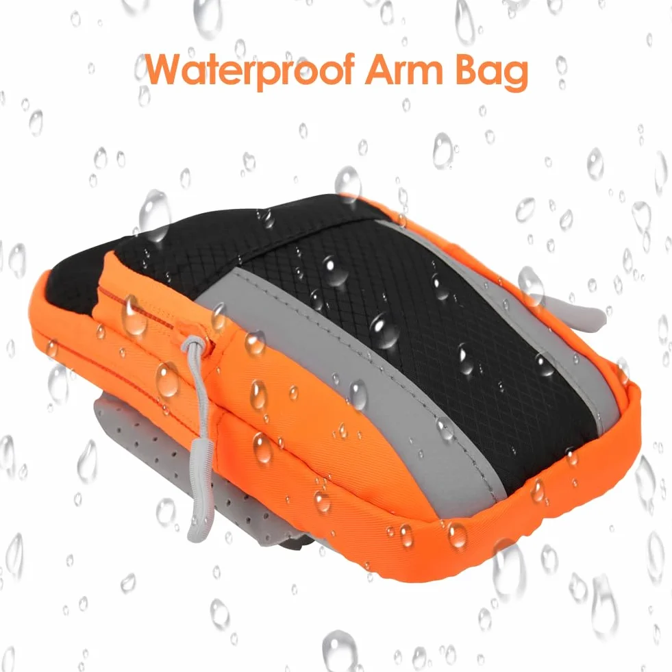Torba na ramię sportowa wodoodporna 5,1-6 cali uniwersalna smartfon pomarańczowa (black)