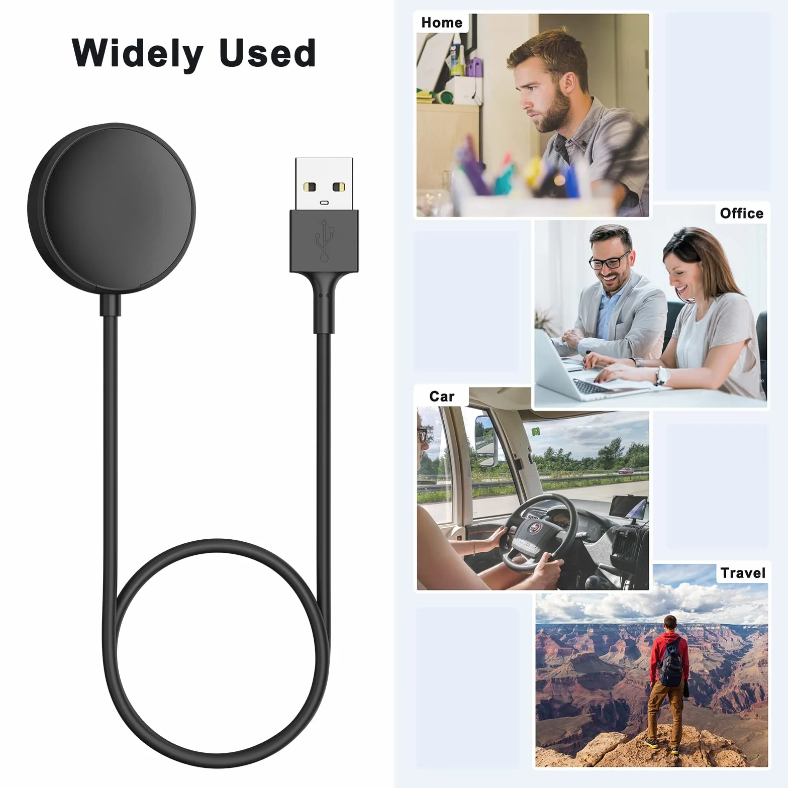 Oumida Kabel do ładowania do Samsung Galaxy Watch 3/4/5/6/7/Active/FE/Ultra, ładowarka USB, kabel do ładowania Charger Cable Dock do Samsung Watch 4/3/5/6/7/FE/Ultra/Active (czarny x 2)