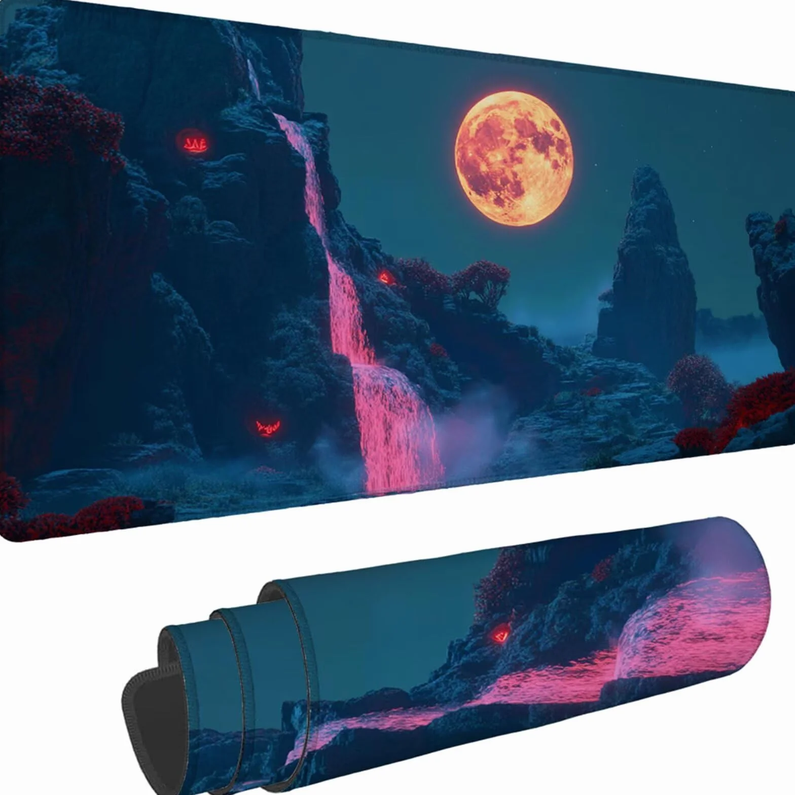 Gamingowa podkładka pod mysz 1200 x 600 x 3 mm, XXL, wodoszczelna, odporna na ścieranie, z przyszytymi krawędziami, niebieska, podkładka na biurko, poprawia prędkość i precyzję pod laptopa, komputer