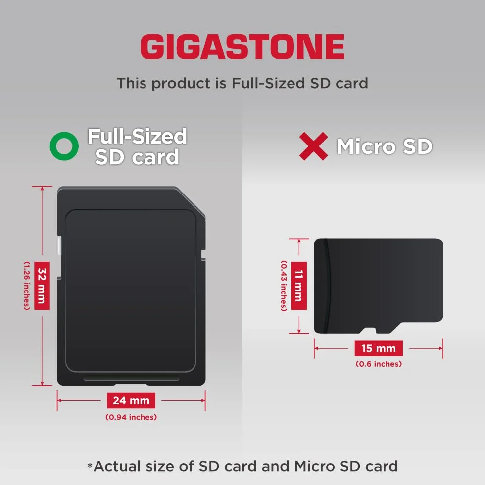 GIGASTONE 64 GB Zestaw 10 kart pamięci SDXC, seria premium, prędkość 80 MB/s. Kompatybilny ze zdjęciami, filmami, muzyką, kamerą, komputerem, U1 UHS-I Class 10 dla UHD Wideo, z 10 mini etui