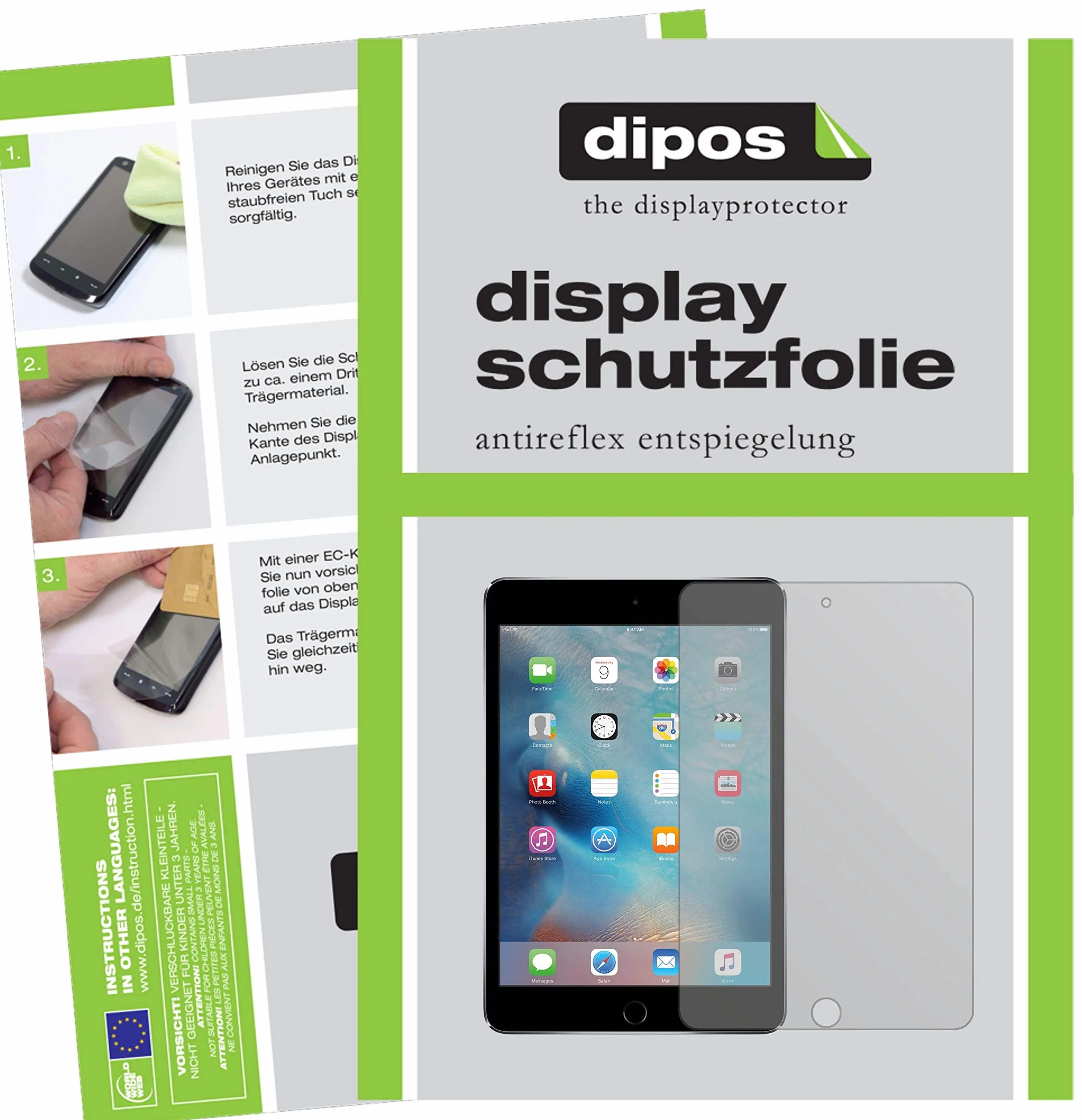 dipos I 3 x folia ochronna matowa kompatybilna z Apple iPad mini 4 (2015) folia ochronna na wyświetlacz